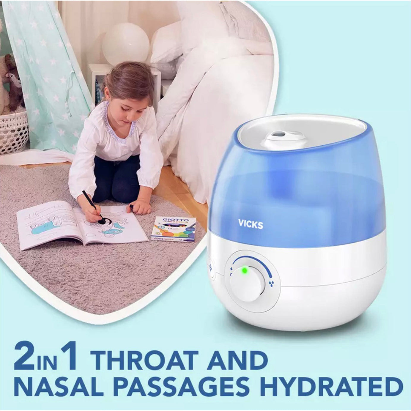 Vicks Humidifier Ultrasonic Cool Quiet Mist with Timer Variable Control  1.8l - Image 4