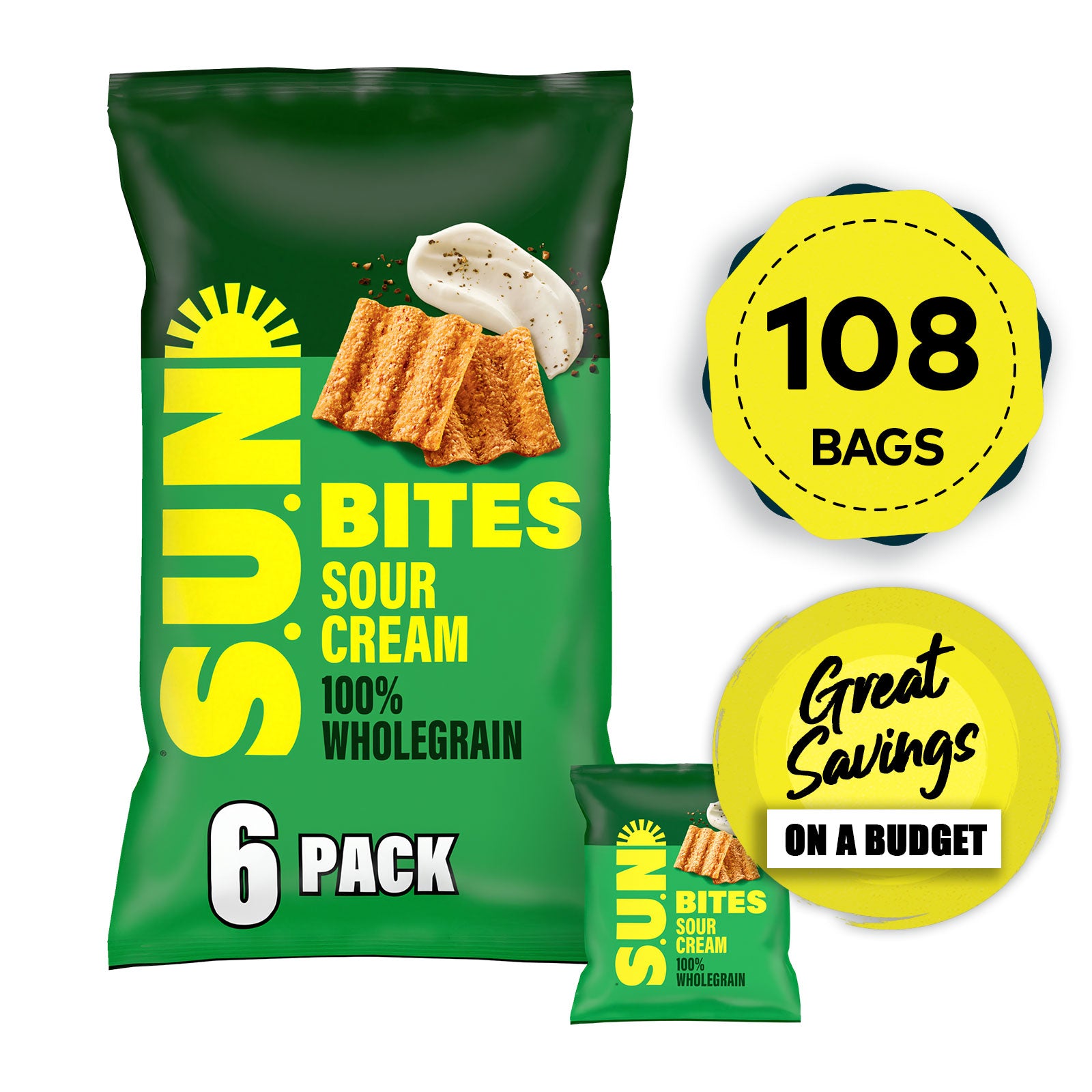 Sunbites Snacks  Sour Cream Multipack Crisps 108 x 25g - Image 1