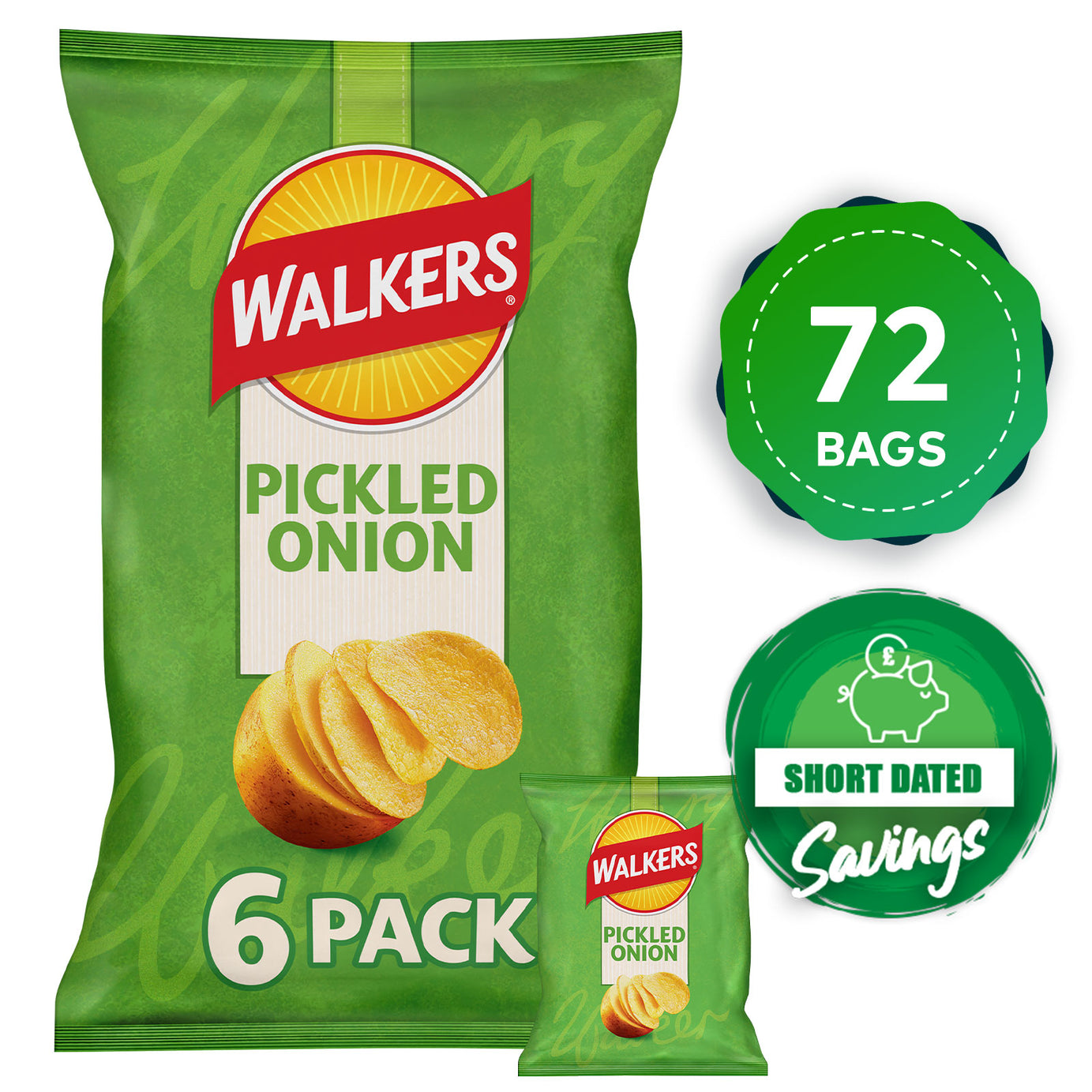 Walkers Crisps Pickled Onion Multipack Snack 72 x 25g - Image 10
