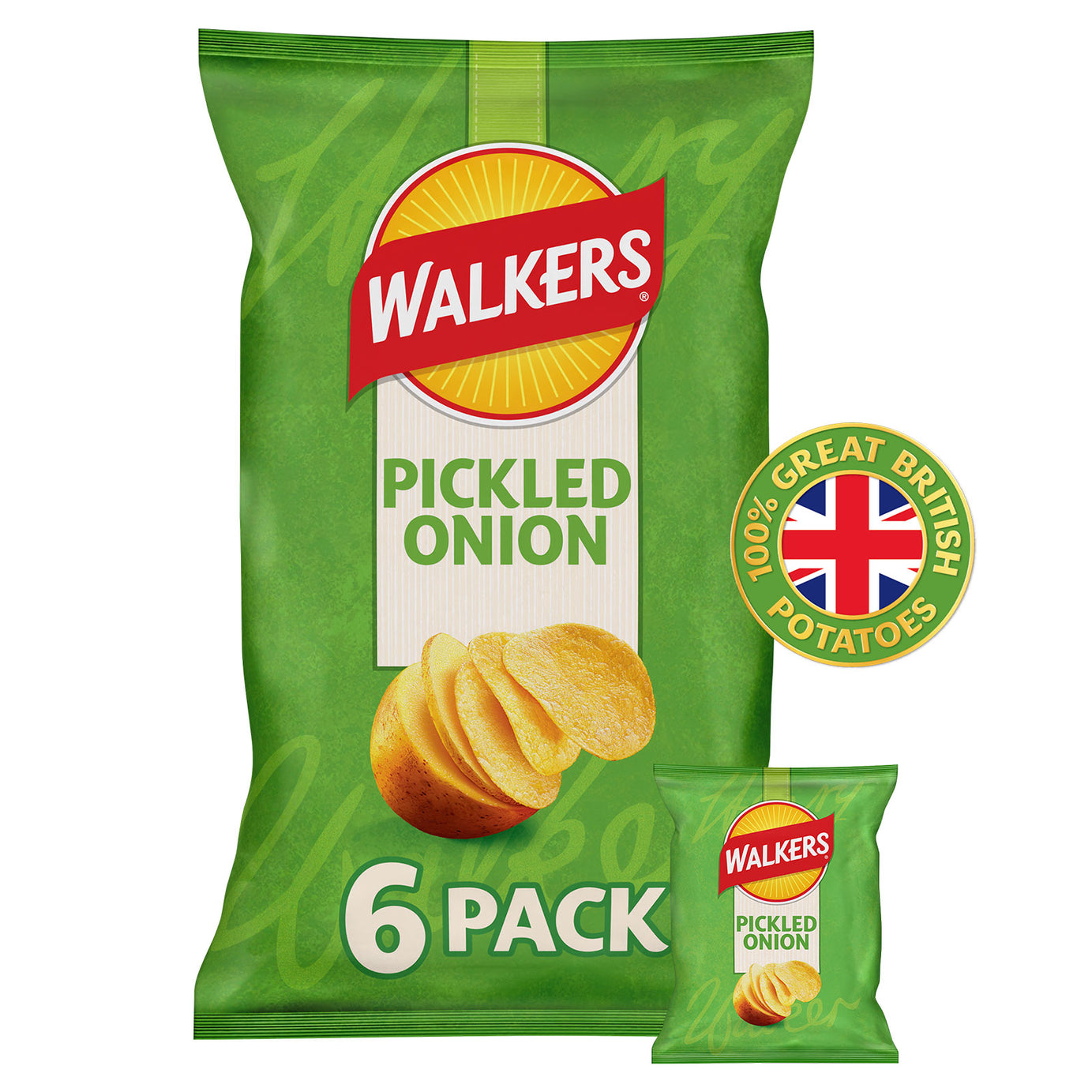 Walkers Crisps Pickled Onion Multipack Snack 72 x 25g - Image 2