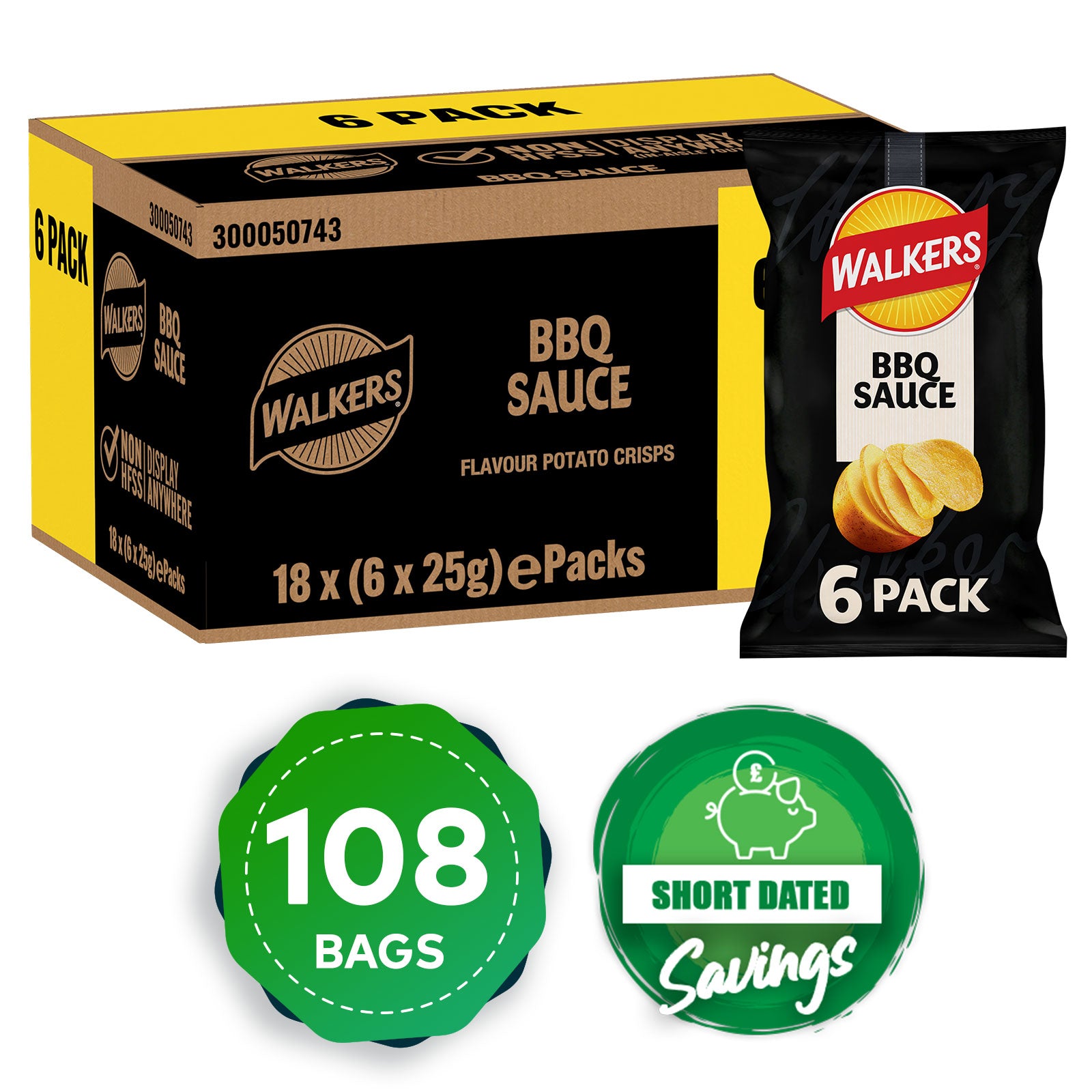 Walkers Crisps BBQ Sauce Sharing Multipack Snacks 108 x 25g - Image 10