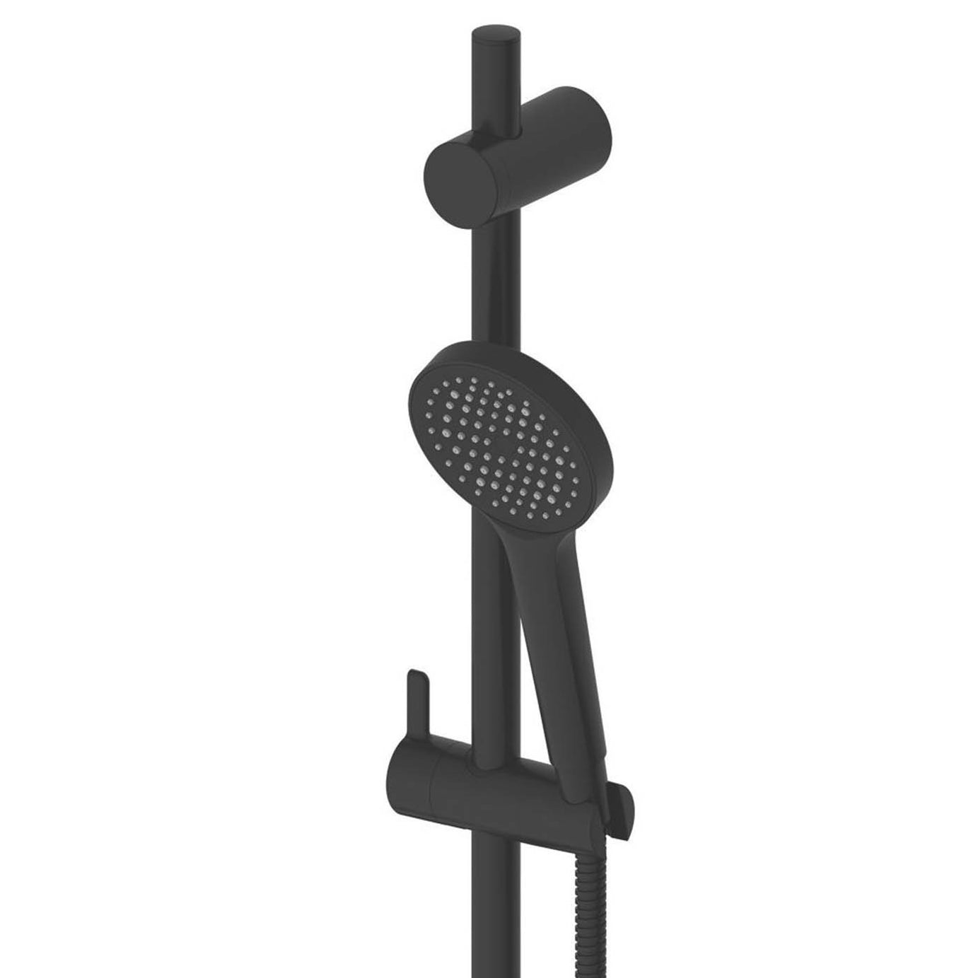 Swirl Thermostatic Shower Kit Exposed Matt Black Single Spray Pattern Bathroom - Image 3