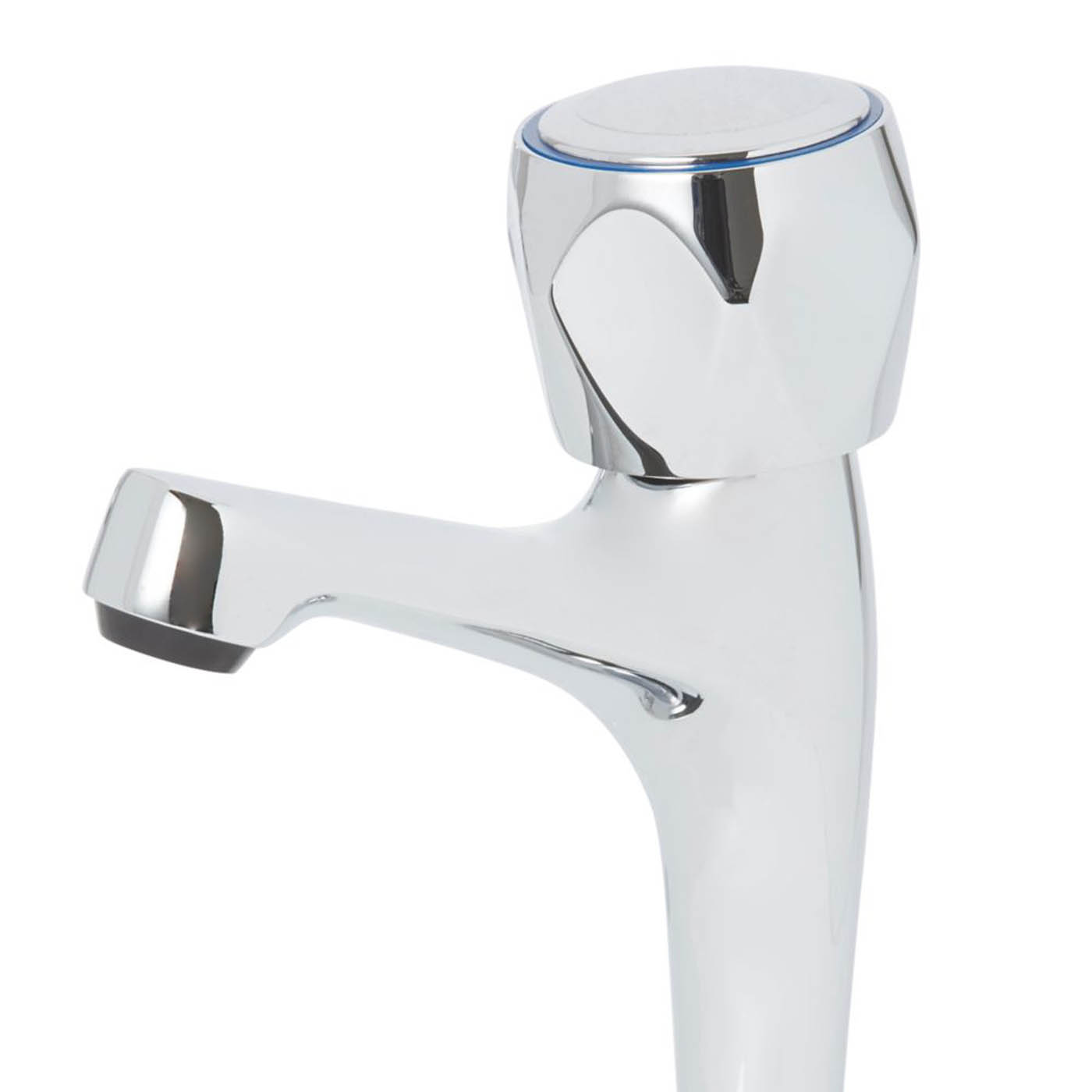Kitchen Pillar Taps Chrome Round Head High Neck Full Turn Hot Cold Pair - Image 2