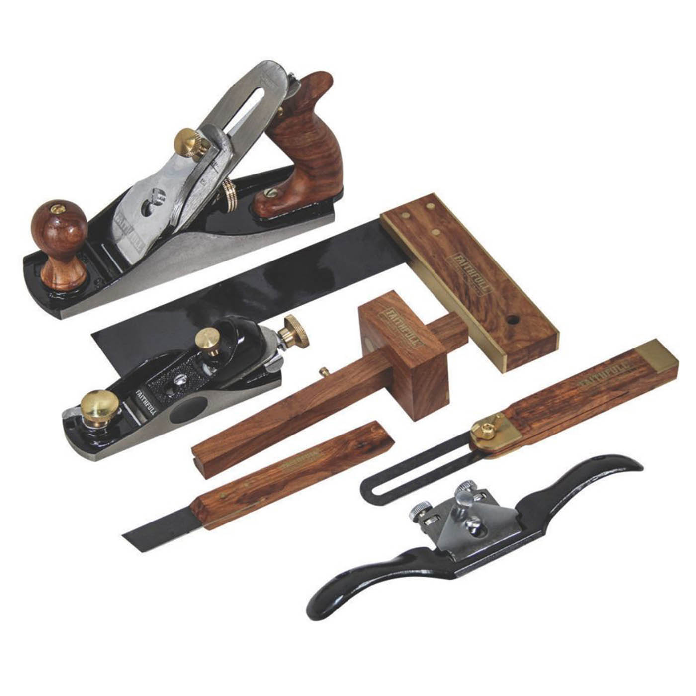 Faithfull  Woodworking Plane Carpenters With Tools Manual Adjustable 7 Piece Set - Image 1