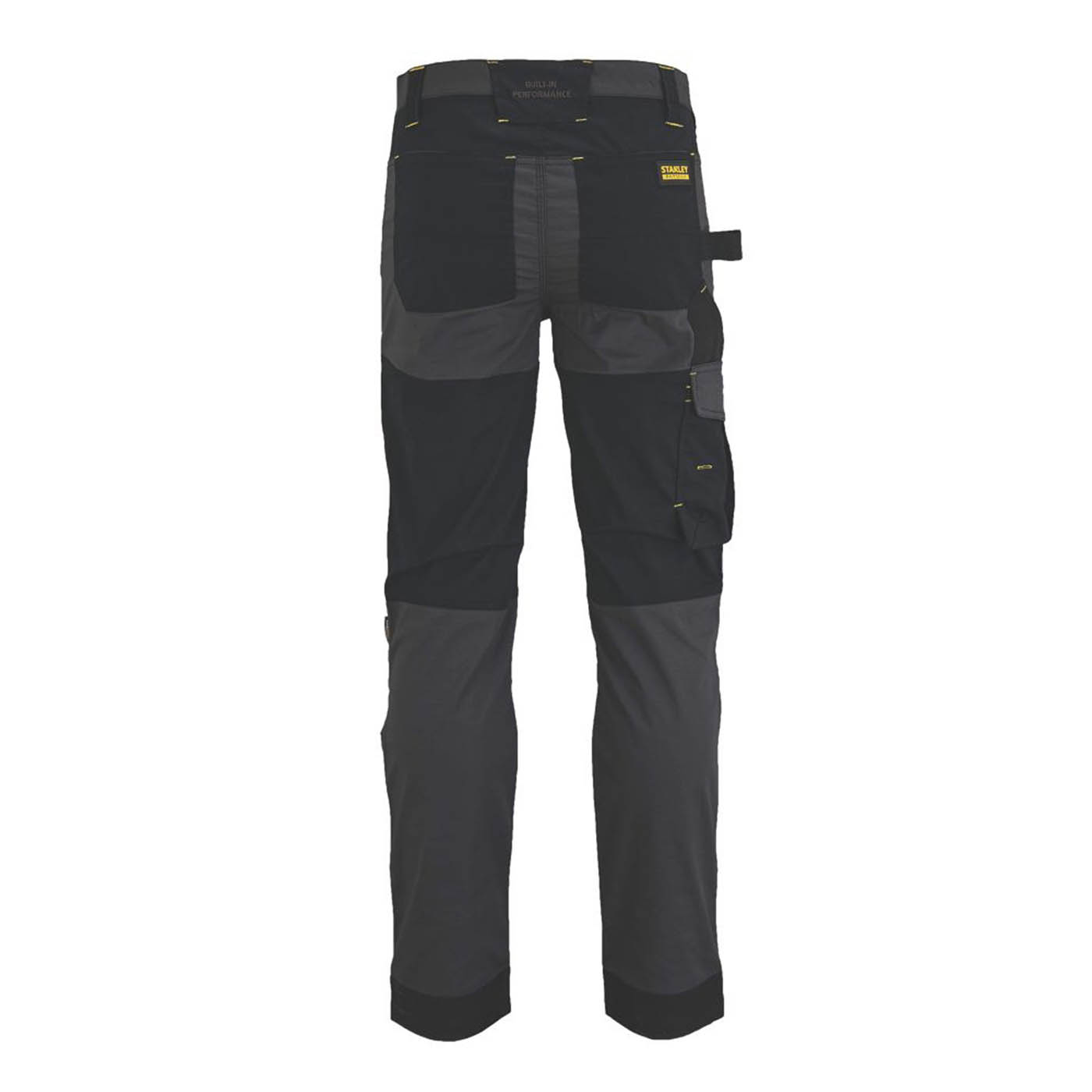 Stanley Work Trouser Mens Slim Fit Grey Black Stretch Multi Pockets 40W 31L - Image 2