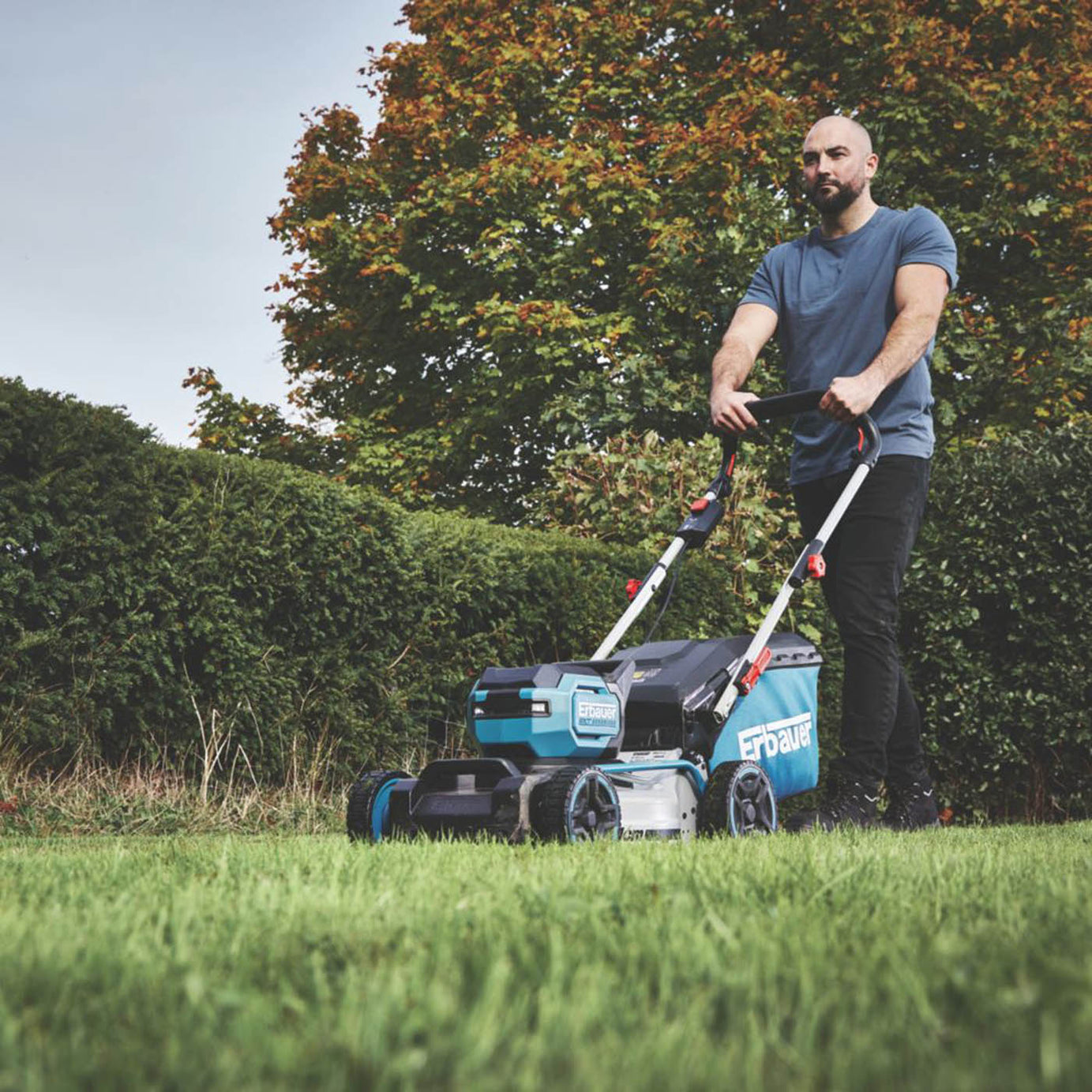 Erbauer Lawnmower Cordless 36V 1 x 4.0/8.0Ah Li-Ion ERT1041GLM Mulching 50L - Image 2