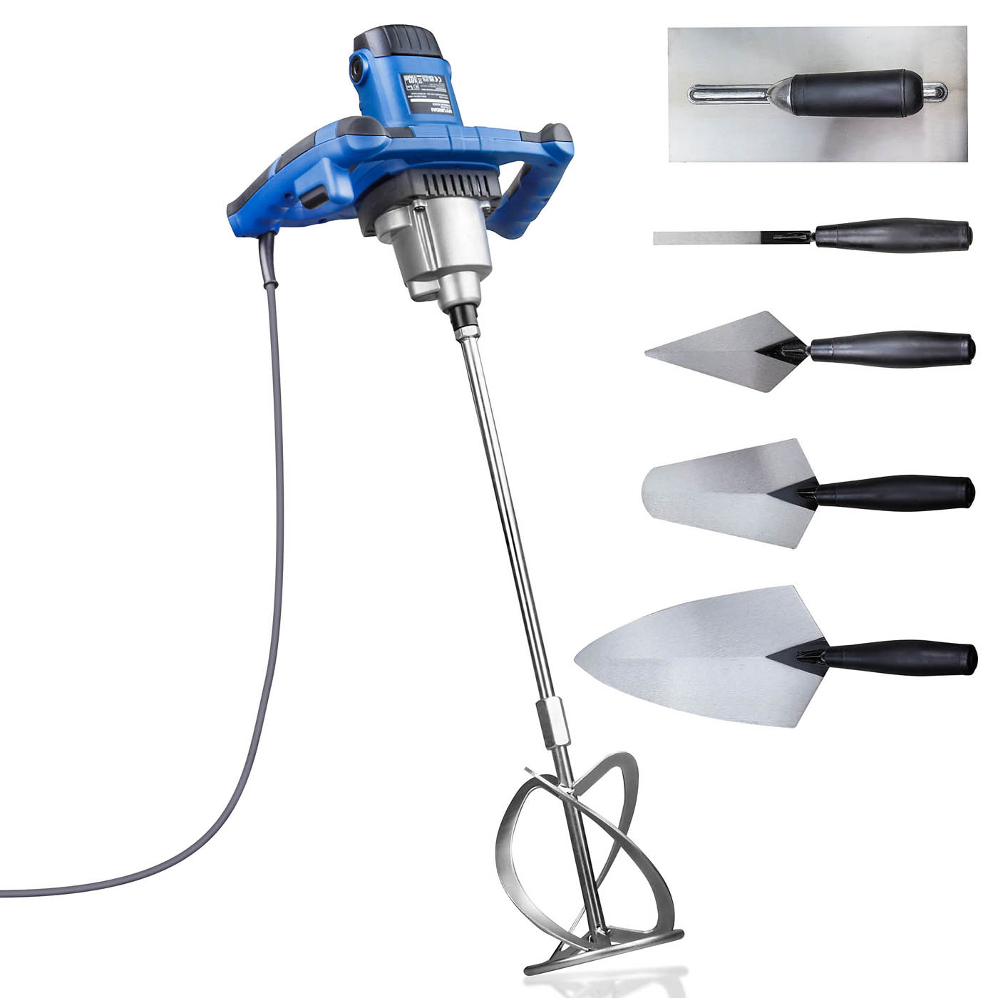 Paddle Mixer Electric HYPM1600E 5 Piece Trowel Set Cement Stirrer Whisk 1600W - Image 2