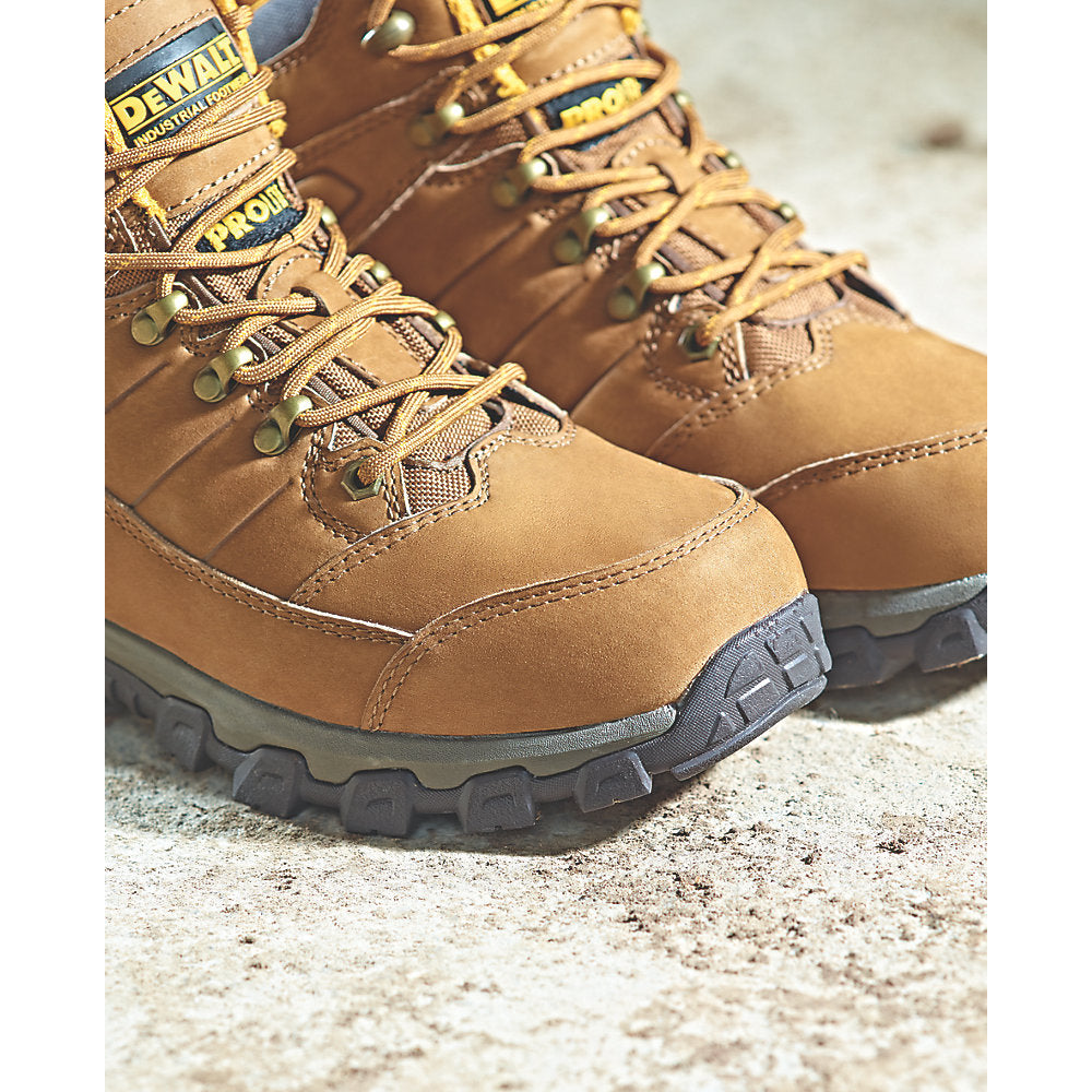 Dewalt Safety Boots Mens Wide Fit Brown Leather Work Shoes Aluminium Toe Size 10 - Image 4