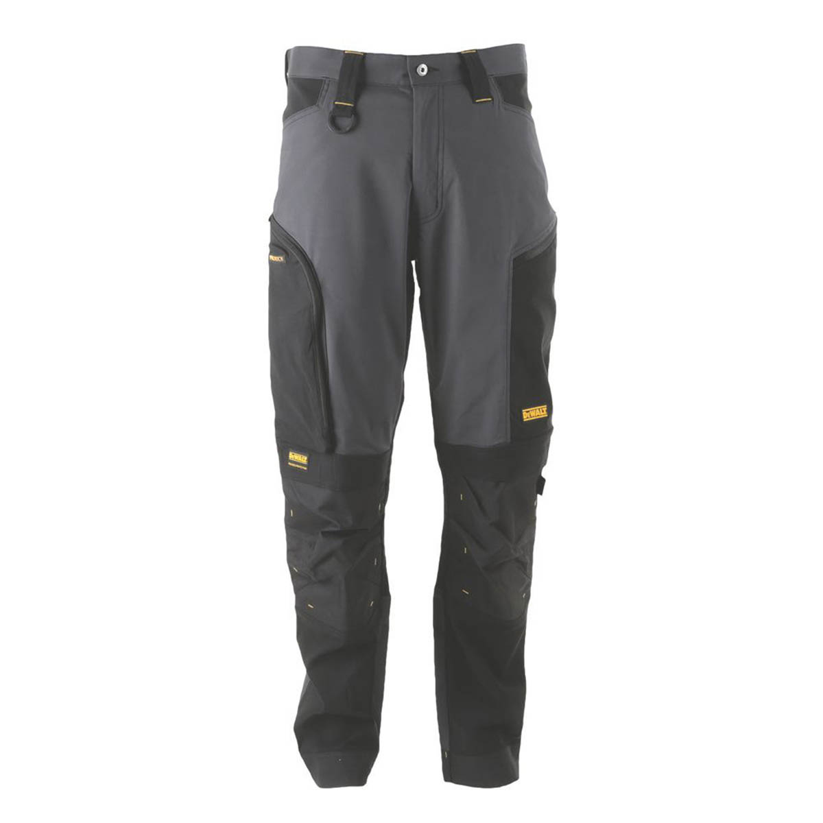 DeWalt Work Trousers Mens Tapered Grey Black Breathable Multi Pockets 30"W 31"L - Image 1