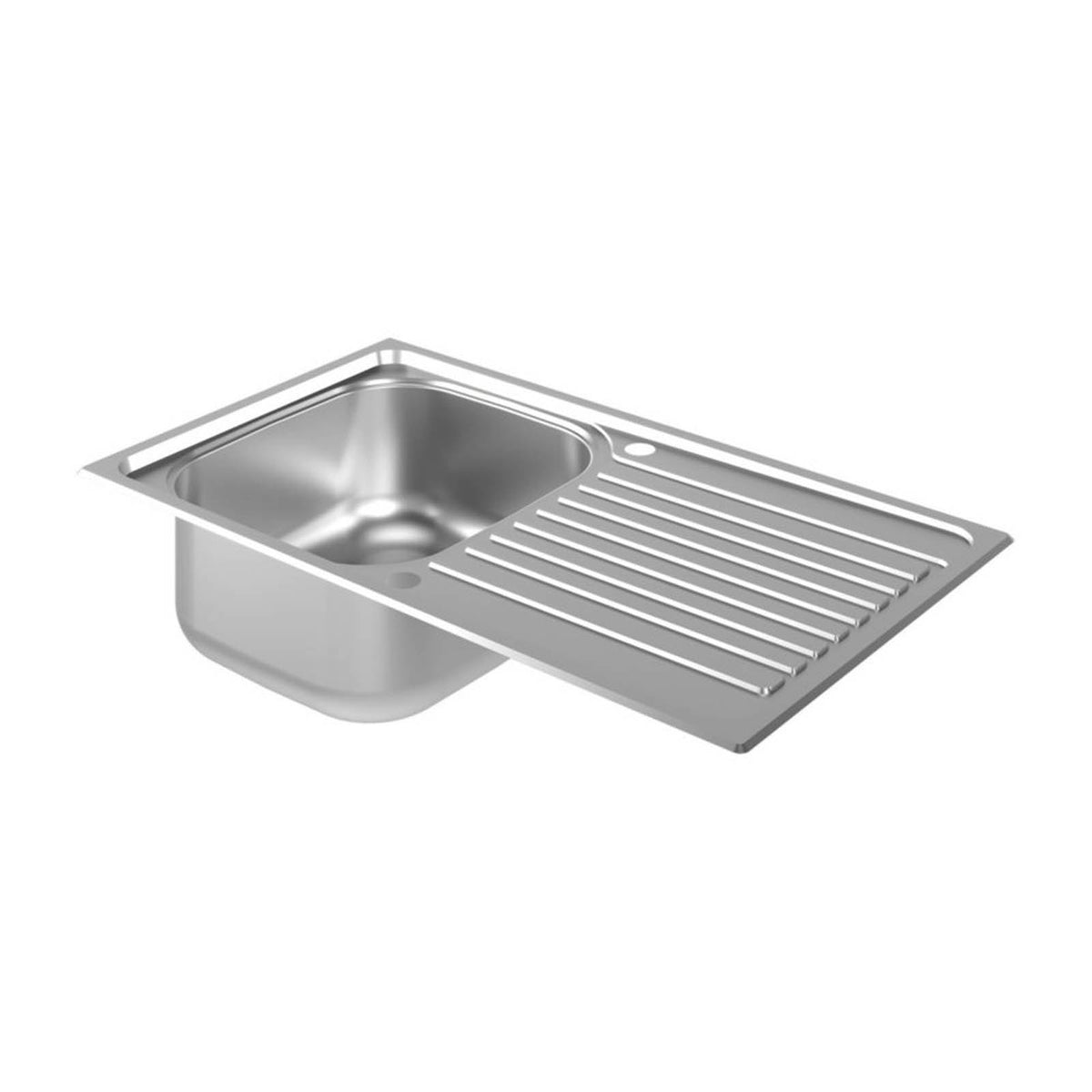 Kitchen Sink 1 Bowl Satin Stainless Steel Reversible Drainer 860mm x 500mm - Image 1
