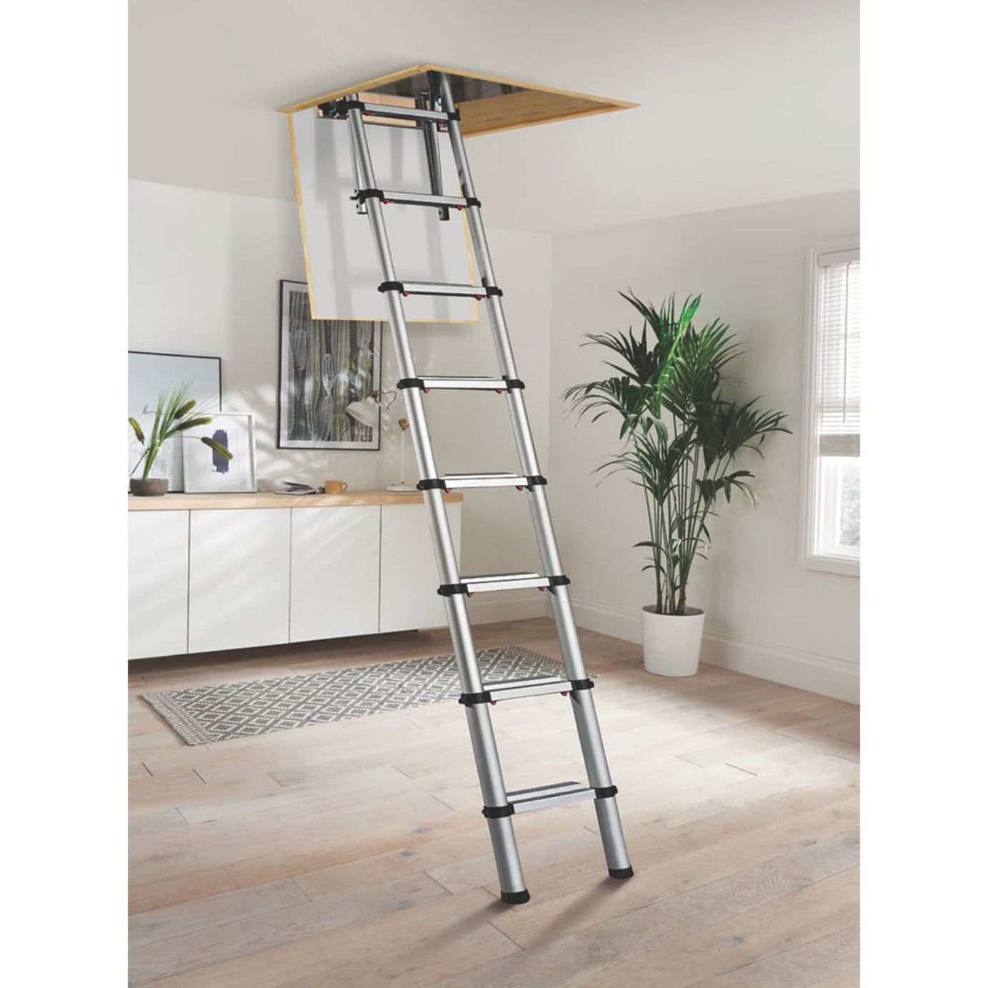 Werner Loft Ladder Telescopic Aluminium 1 Section Extendable Foldable 2.61m - Image 4