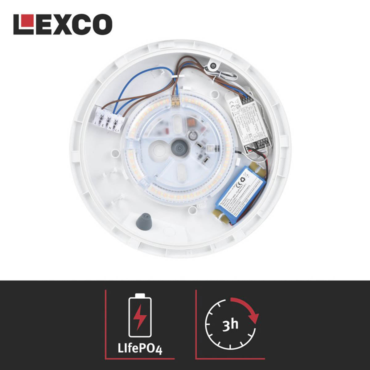 LED Bulkhead Indoor Emergency Maintained or Non-Maintained Round Variable White - Image 5