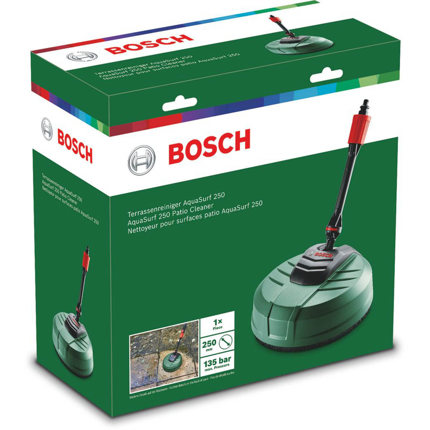 Bosch Patio Cleaner Attachment For Pressure Washer AquaSurf Clip On 250mm - Image 5