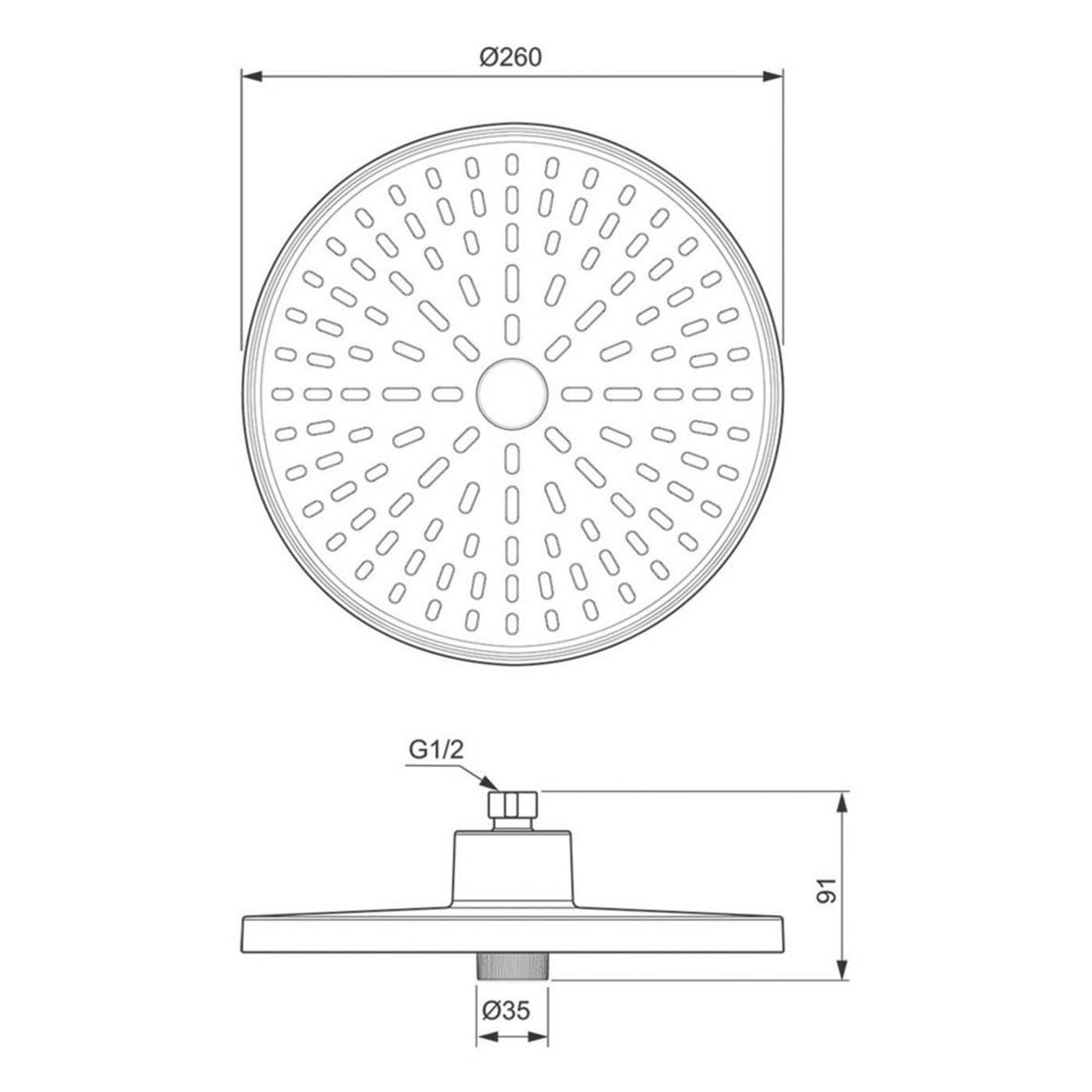 Ideal Standard Shower Head Fixed Rain Alu+ Rose Colour 260mm - Image 3