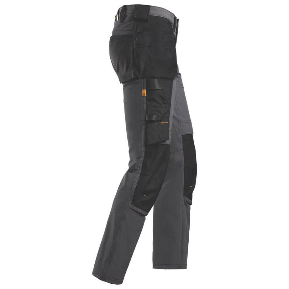 Snickers Work Trousers Mens Slim Fit Grey Black Stretch Multi Pockets 31"W 32"L - Image 4