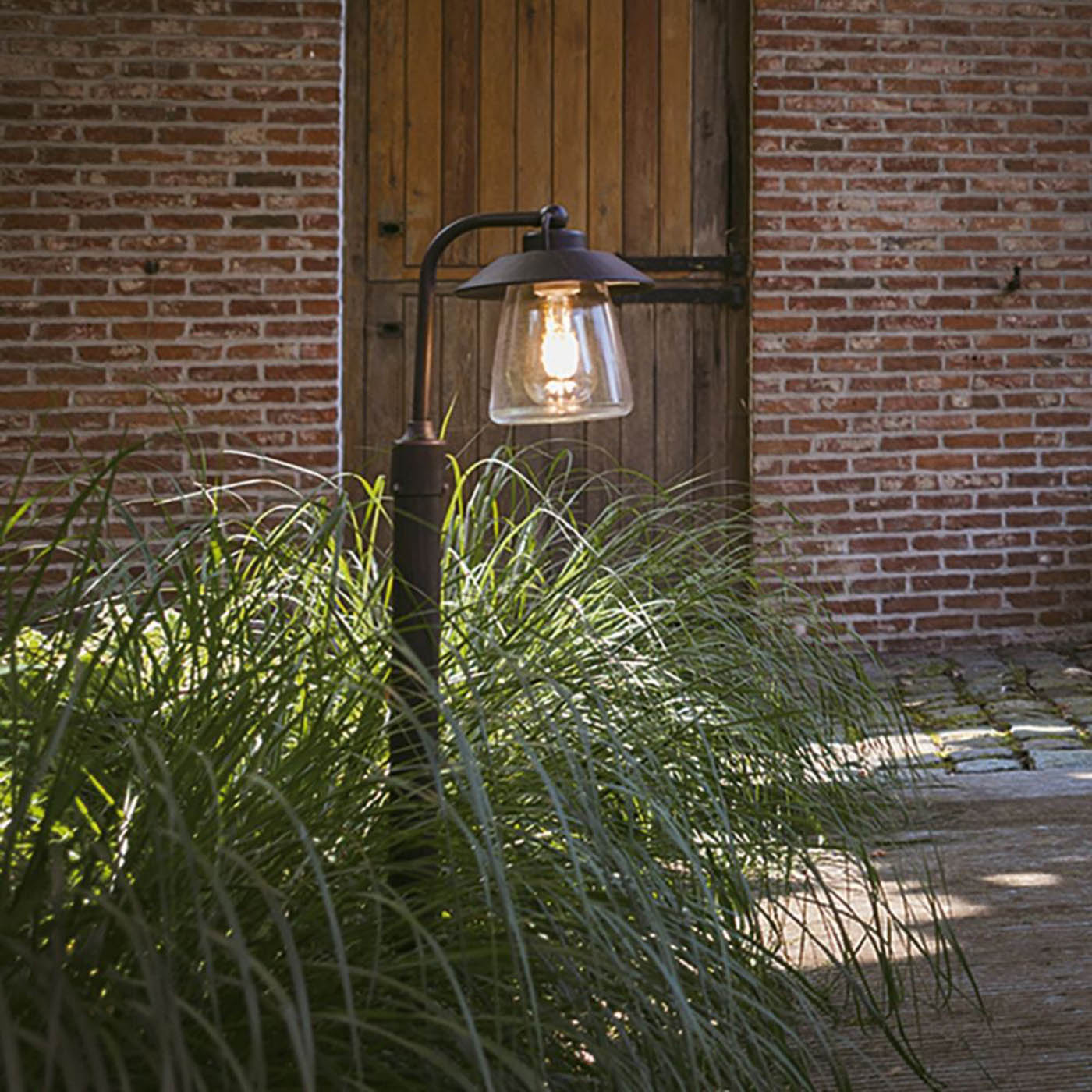 Lutec Post Light Outdoor 945mm Black Rust IP44 Garden Path Patio Lamp Lantern - Image 1