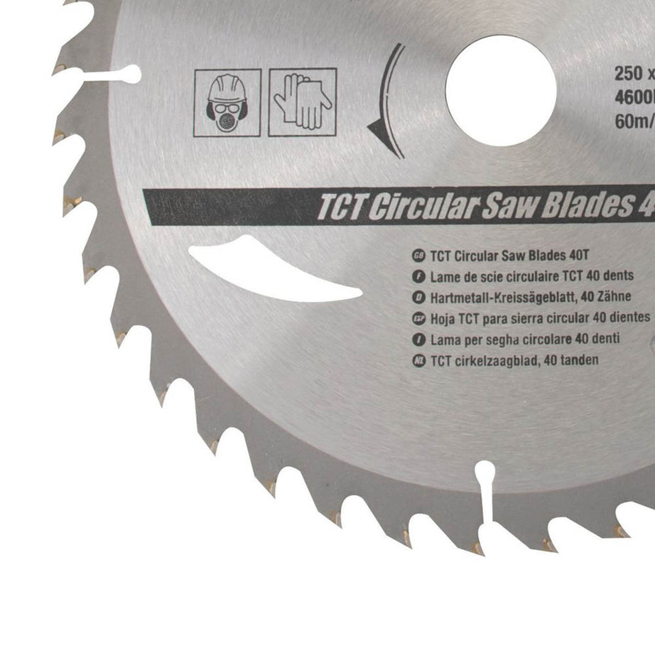 Silverline Circular Saw Blades Wood/Chipboard/MDF TCT 250x30mm 40/60T 2 Pieces - Image 2