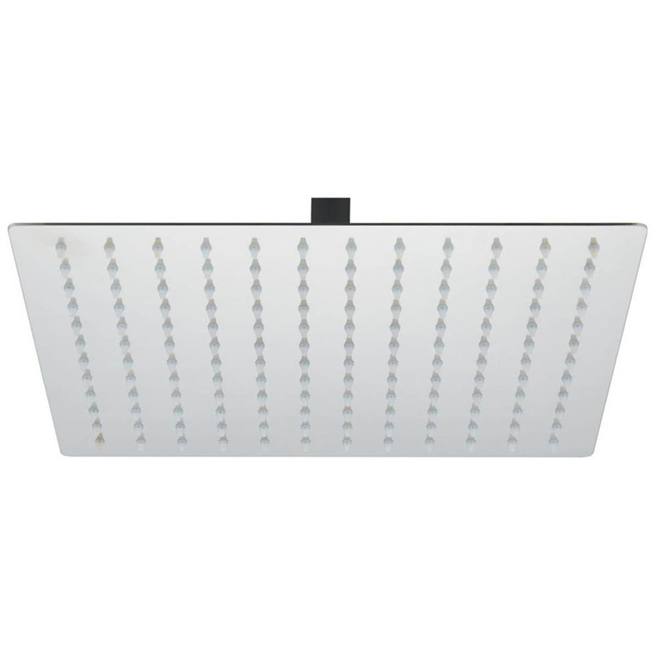 Swirl Shower Head Slimline Adjustable Square Chrome Stainless Steel 300mm - Image 1