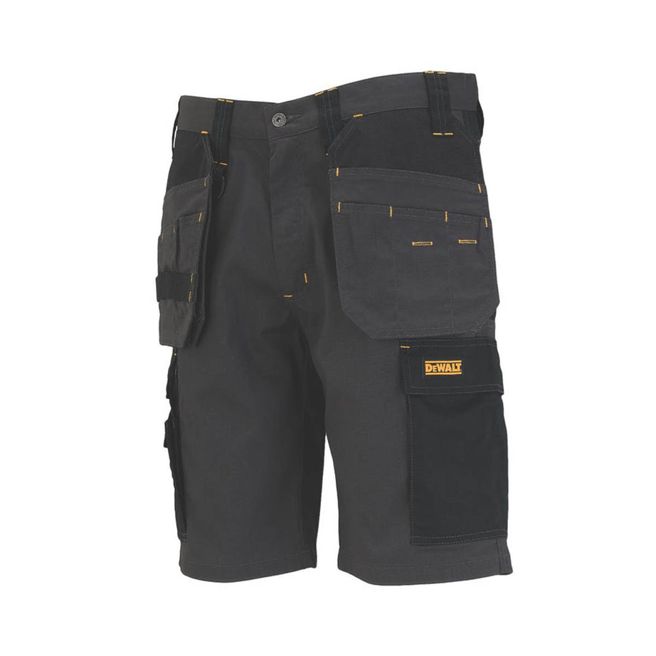 DeWalt Work Shorts Mens Regular Fit Grey Black Multi Pocket Cargo Workwear 34"W - Image 3