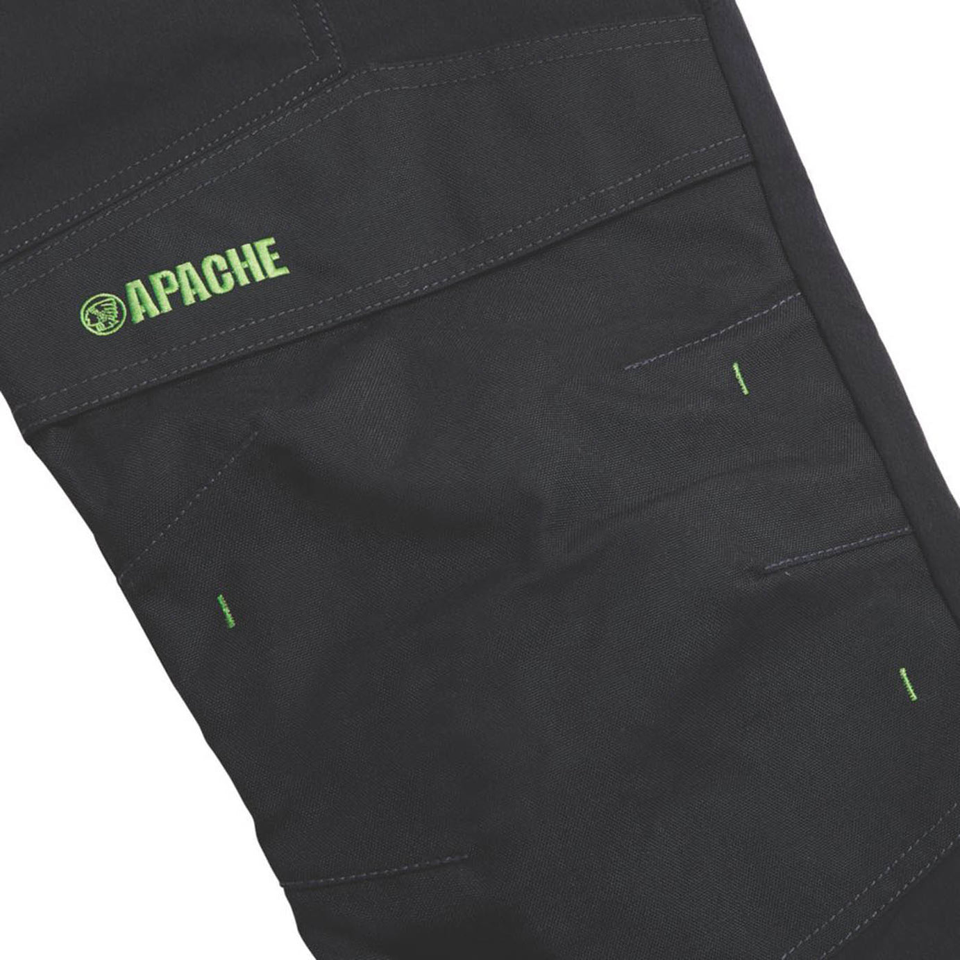 Apache Work Trouser Mens Slim Fit Black Stretch Multi Pockets Cargo 30W 29L - Image 5