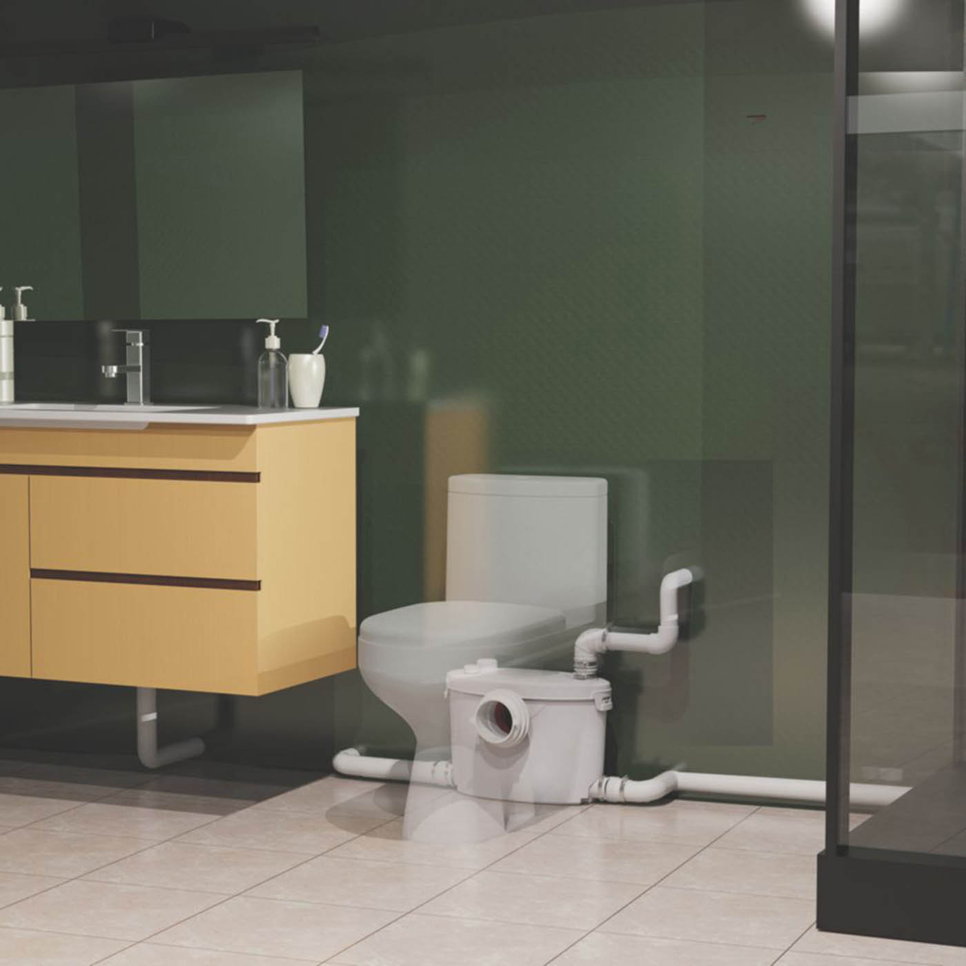 Flomasta  Macerator Pump WC Bathroom Shower Basin Top Outlet Quiet 400W - Image 5