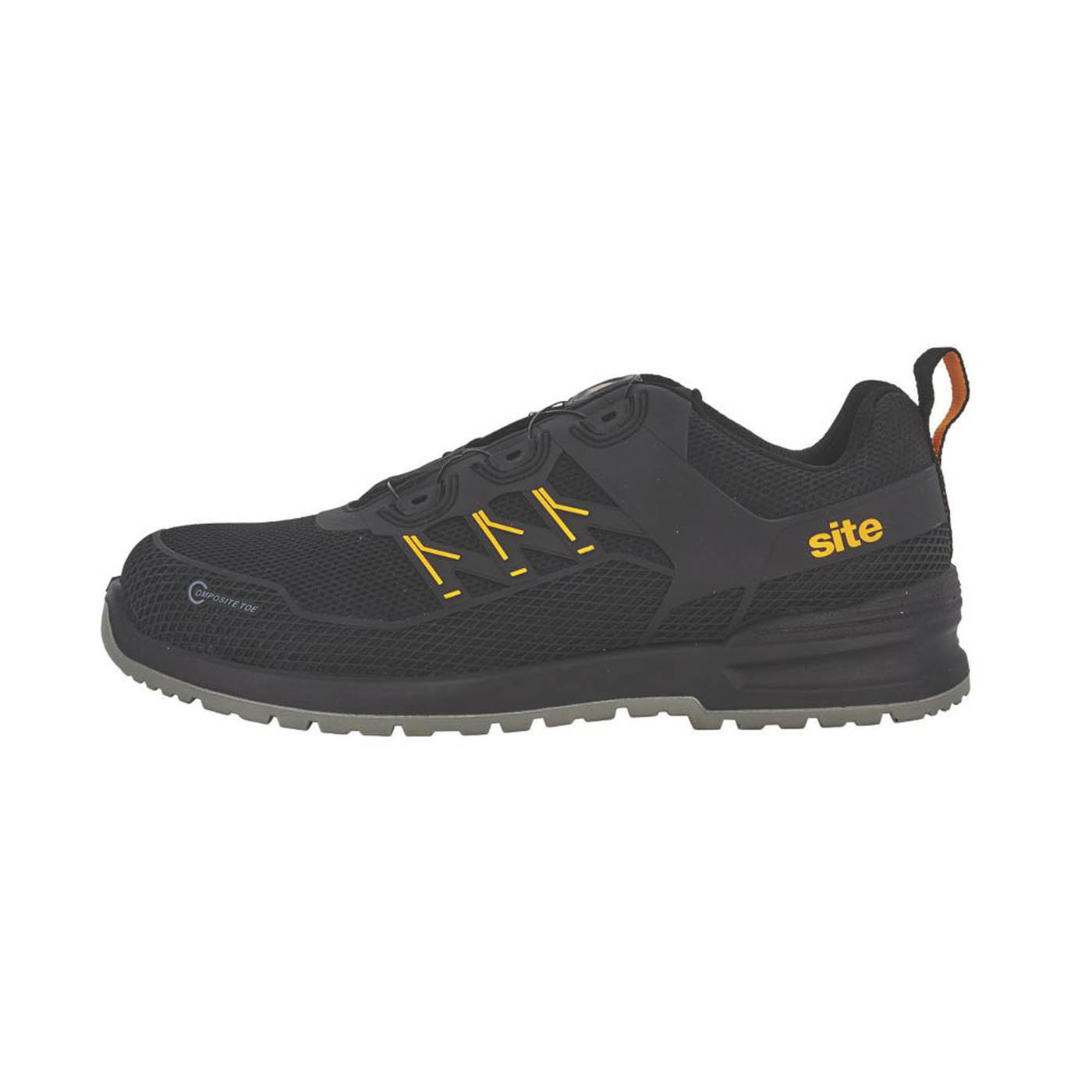 Site Mens Safety Trainers Black Composite Toe Cap Anti Slip Lightweight Size 8 - Image 2