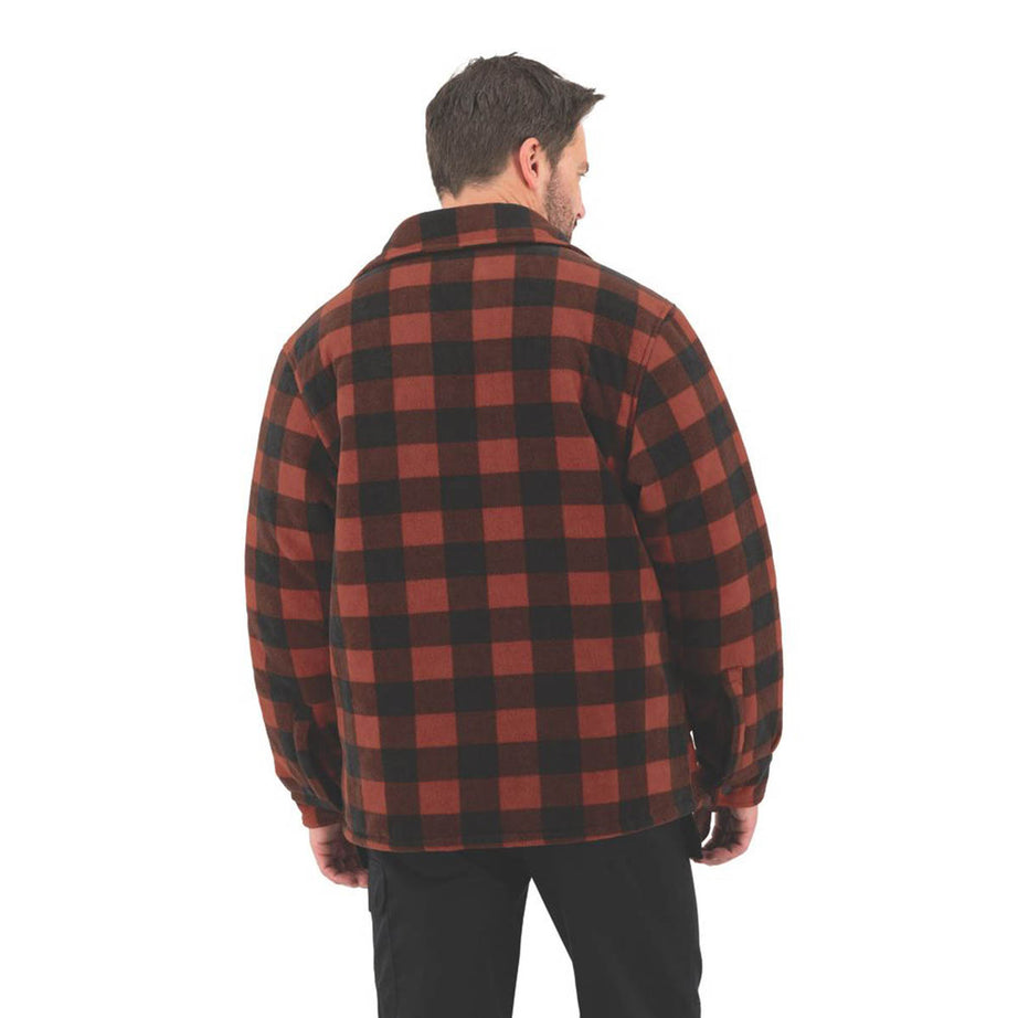 Site Shirt Mens Fleece Jacket Long Sleeve 2 Pockets Red Black Large 50" Chest - Image 5