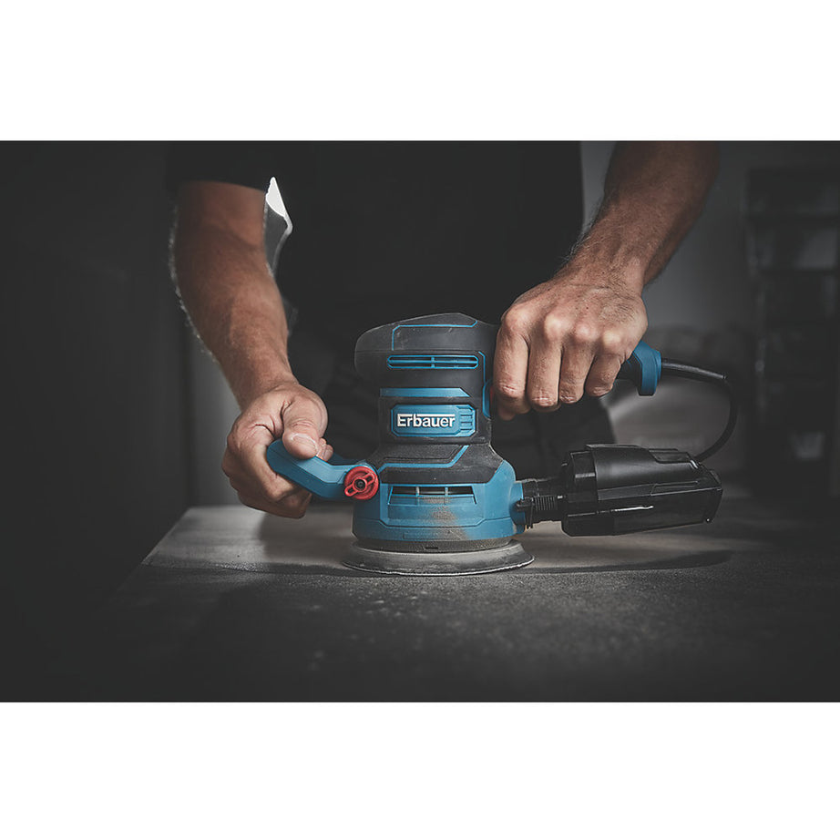 Erbauer Random Orbit Sander Electric ERO450 150mm Variable Speed Compact 450W - Image 4