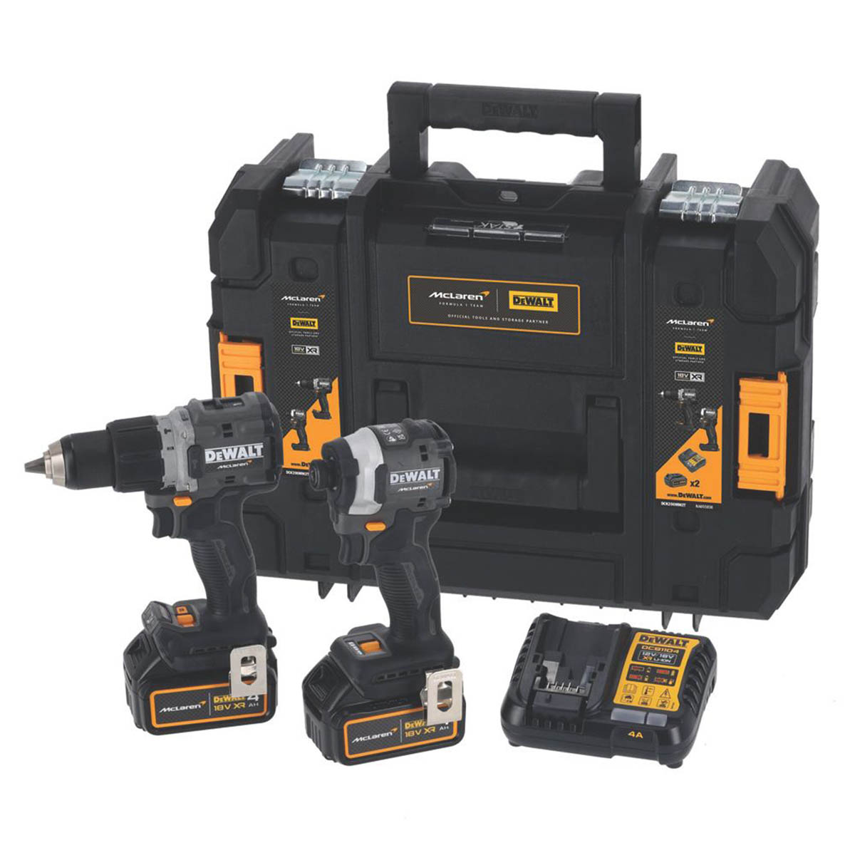 DeWalt Combi Drill Impact Driver Set Cordless 18V 2x4Ah Li-Ion DCK200MM2T-GB - Image 1