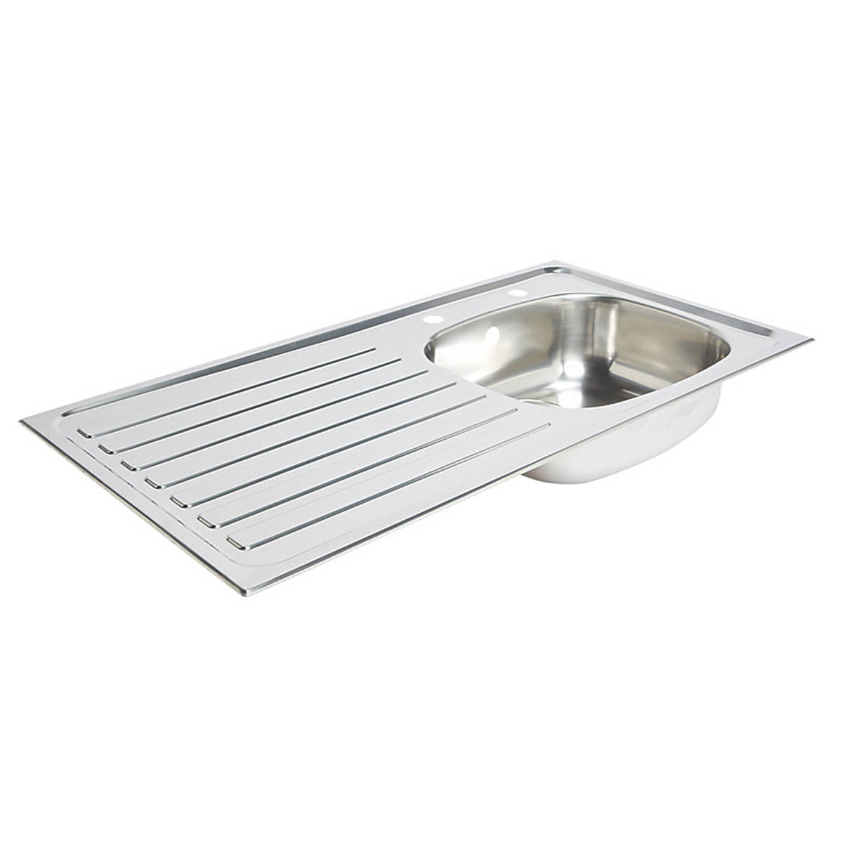 Kitchen Sink 1 Bowl Stainless Steel Left Hand Drainer Rectangular 940x490mm - Image 1