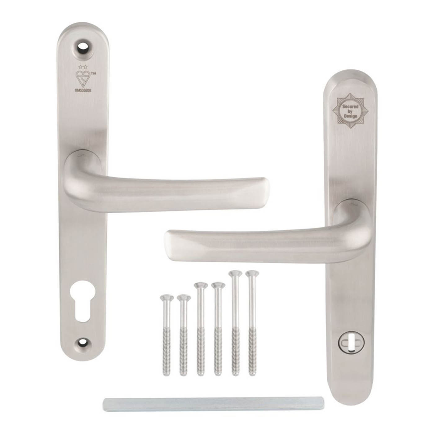 Smith And Locke Door Handles Pair Satin Nickel Euro Profile Internal External - Image 2
