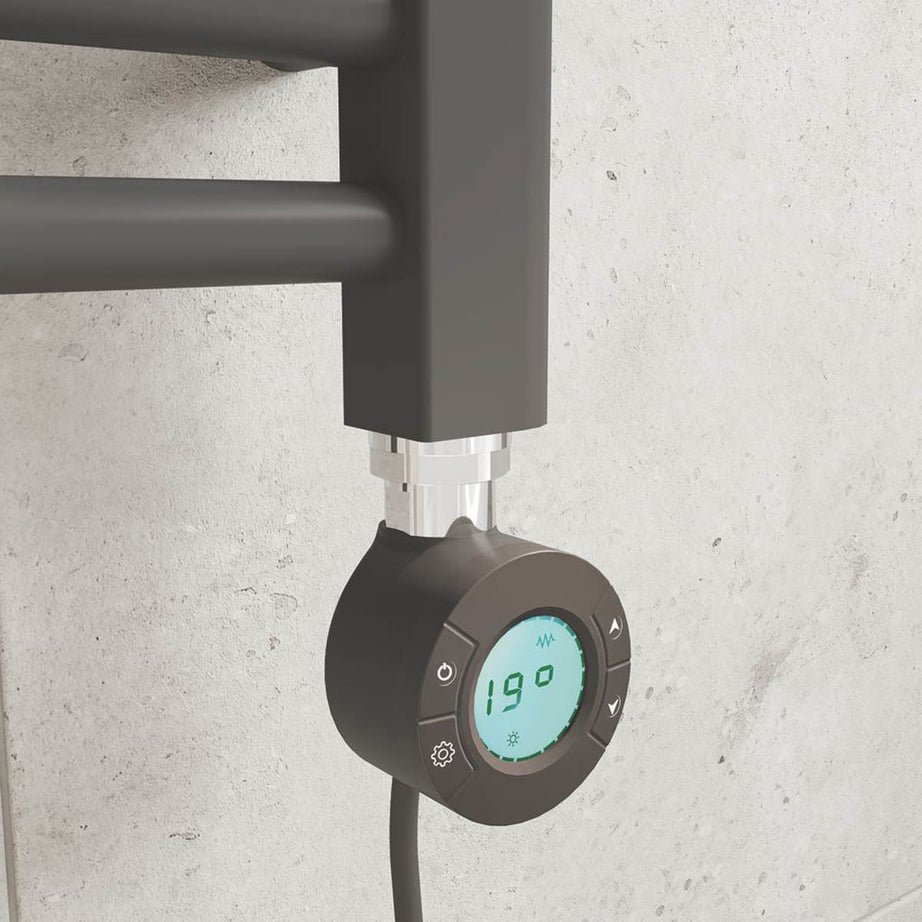 Flomasta Electric Towel Rail Radiator Black Flat Bathroom Warmer (H)120x(W)40cm - Image 3
