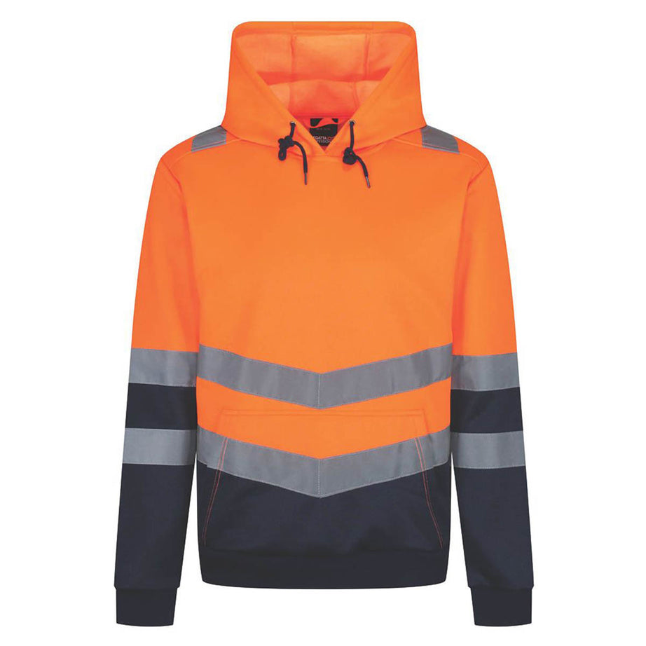 Regatta Hi-Vis Hoodie Mens Orange Reflective Kangaroo Pocket X Large 49" Chest - Image 1