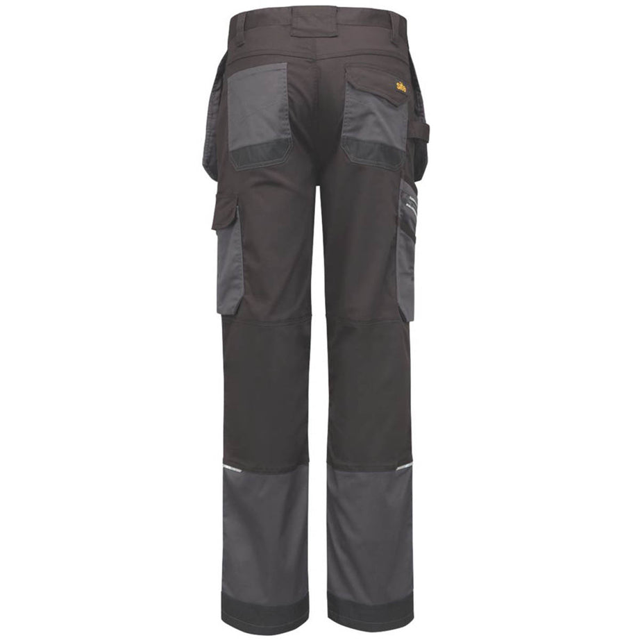 Site Work Trousers Mens Regular Fit Grey Black Stretch Multi Pockets 32"W 30"L - Image 2