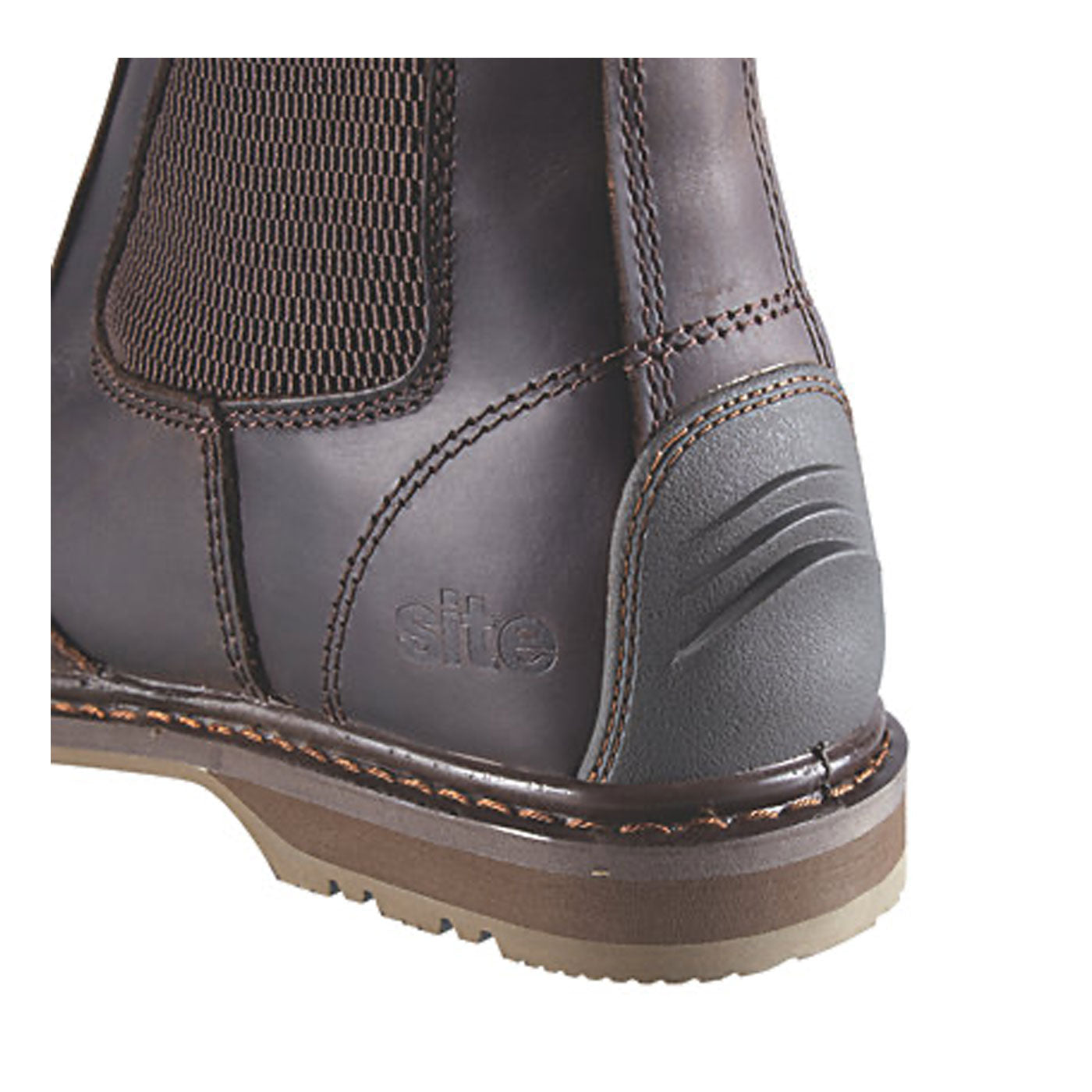 Site Safety Dealer Boots Mens Wide Fit Brown Leather Shoes Steel Toe Size 10 - Image 4