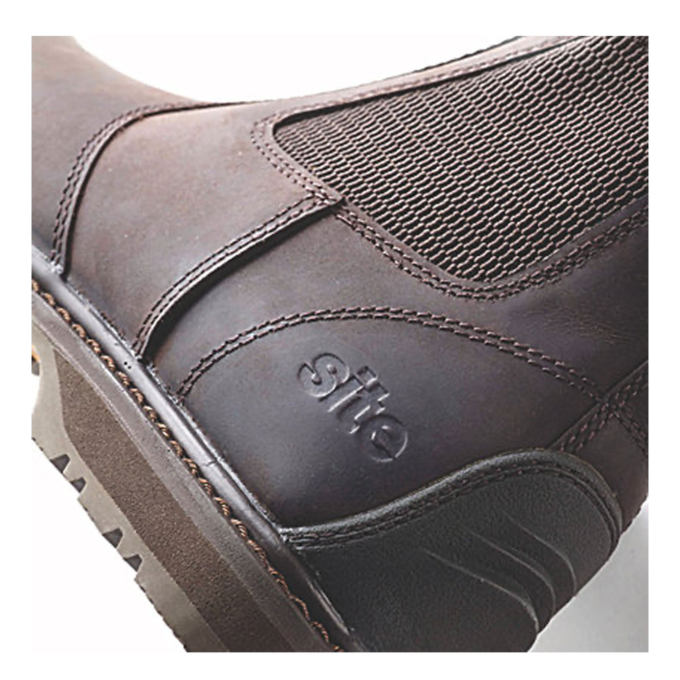 Site Safety Dealer Boots Mens Wide Fit Brown Leather Shoes Steel Toe Size 10 - Image 7