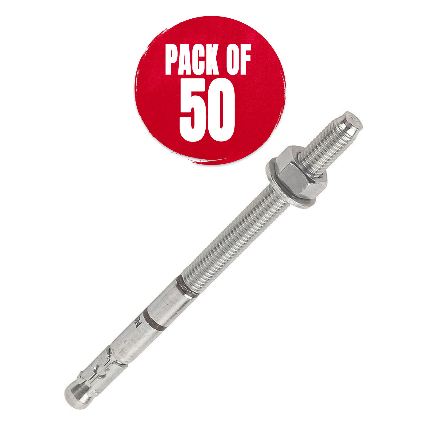 Rawlplug XPT Through Bolts Concrete Wall Anchor Heavy Duty M12 x 180mm 50 Pack - Image 1