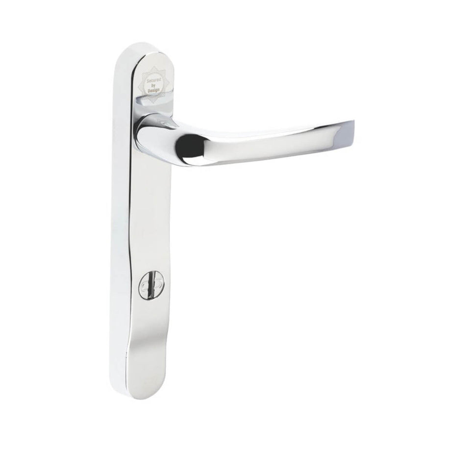 Mila Door Handle Pair Type A Enhanced Security Polished Chrome Contemporary - Image 1