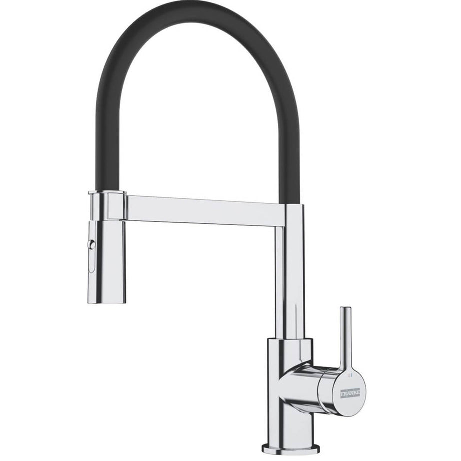 Kitchen Sink Tap Mono Mixer Chrome Black Pull Out Spout Single Lever Brass - Image 1