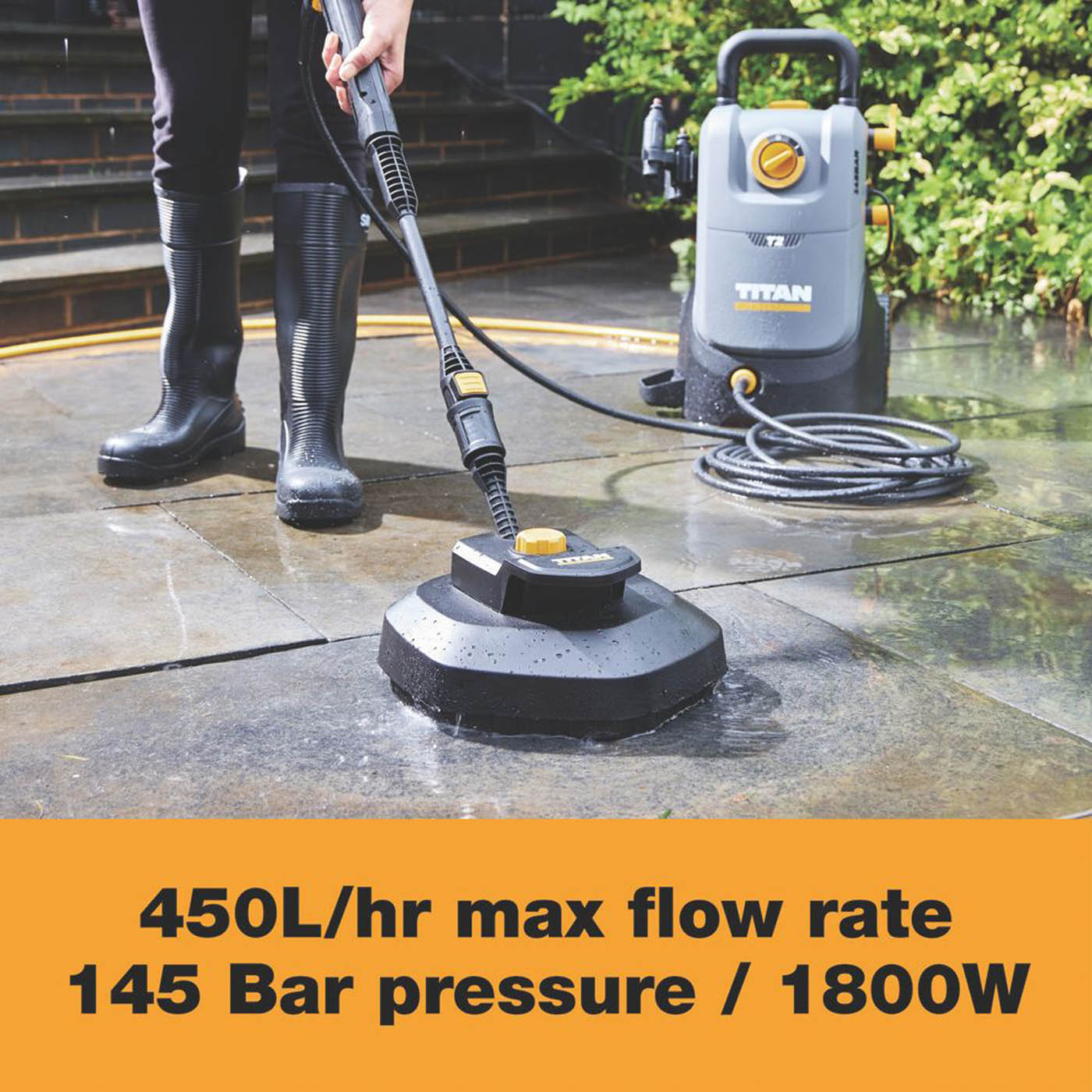 Titan High Pressure Washer Jet TTB1284PRW Corded Electric On-Board 145bar 1800W - Image 4