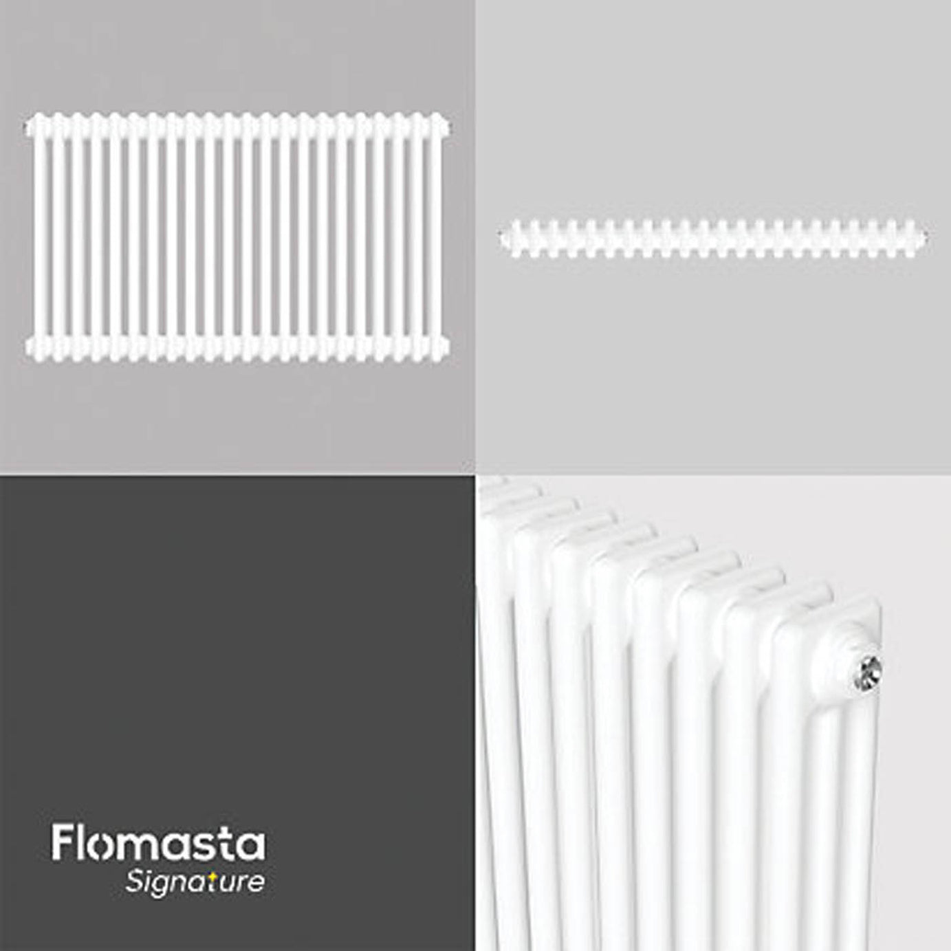 Flomasta 600mm x 1010mm 4366BTU White Horizontal 3 Column Radiator - Image 5