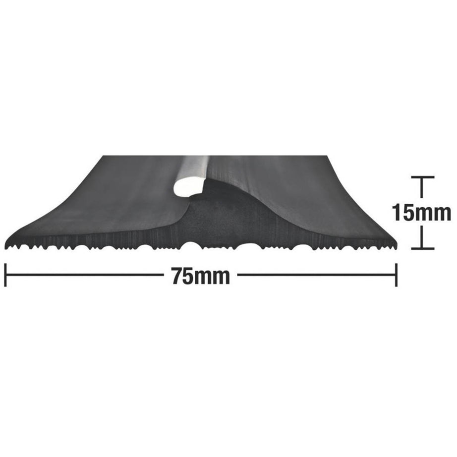 Stormguard Garage Threshold Seal Door Weather Strap Thermoplastic Black 2.5m - Image 1