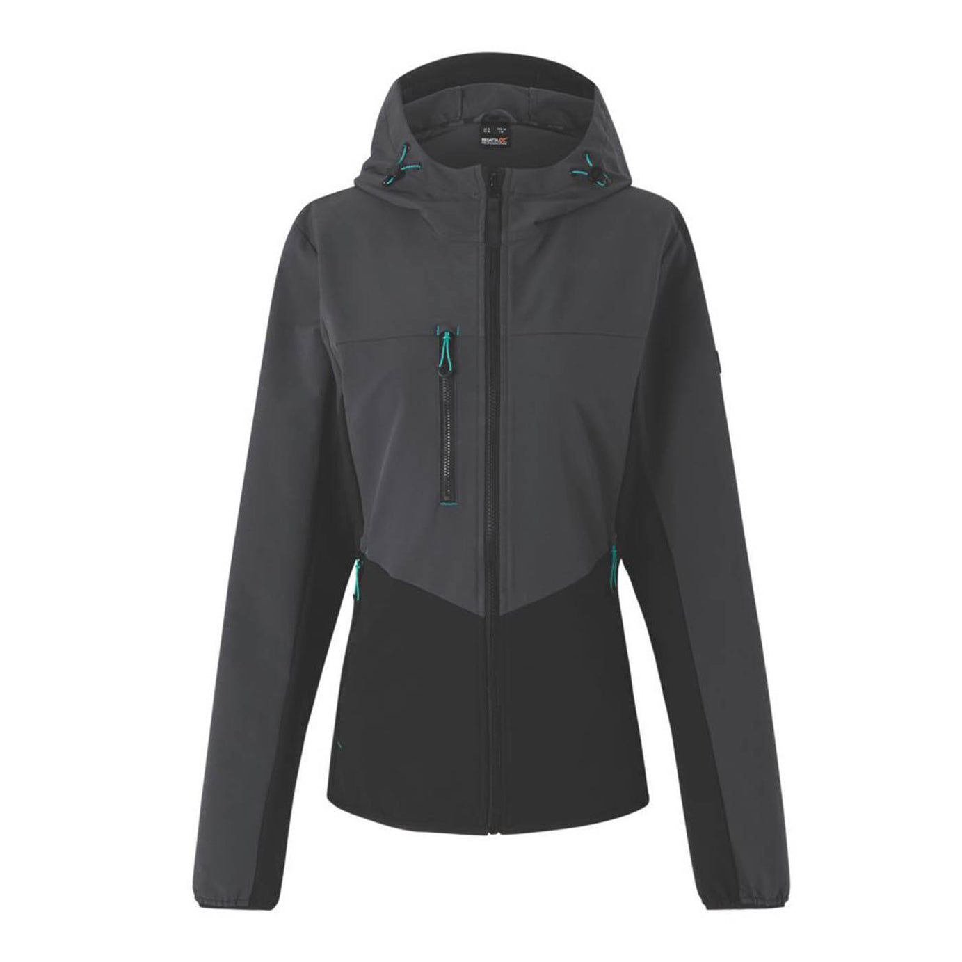 Regatta Work Jacket Womens Stretch Softshell Grey Breathable Hooded Coat Size 12 - Image 1
