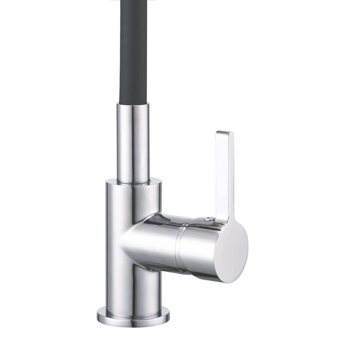 Kitchen Sink Tap Mono Mixer Chrome Black Single Lever Swivel Spout Modern Faucet - Image 5