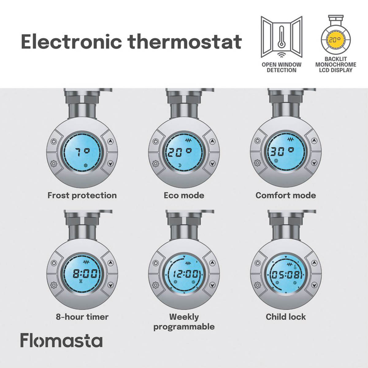 Flomasta Electric Towel Rail Radiator Chrome Flat Bathroom Warmer 160x50cm - Image 6