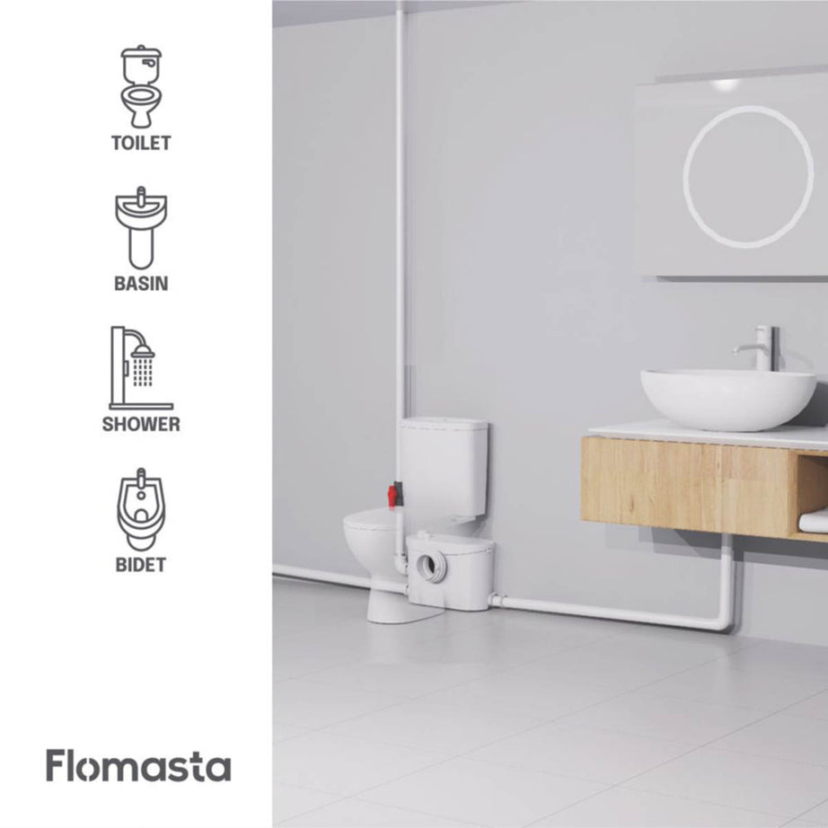 Flomasta Macerator WC And Bathroom Side Outlet Heavy Duty Quiet Pump 400W - Image 4