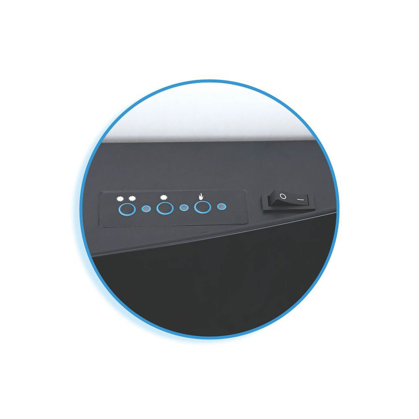 Electric Fire Black Log Effect Wall Mounted Fireplace Heater 2kW Remote Control - Image 2