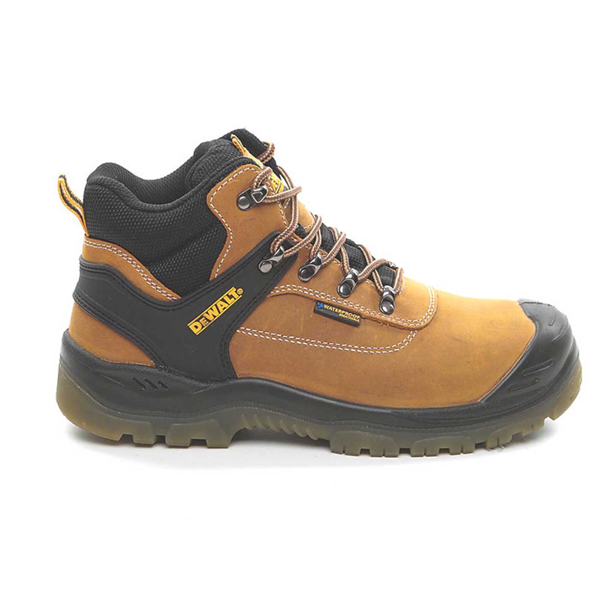 DeWalt Safety Boots Mens Standard Fit Tan Leather Waterproof Steel Toe Size 12 - Image 2