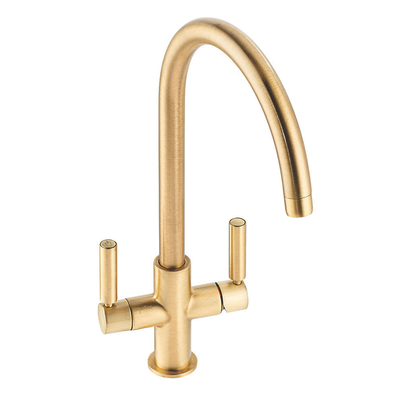 Abode Kitchen Filter Tap Monobloc Mixer 3 Way Brushed Brass Dual Lever Faucet - Image 1