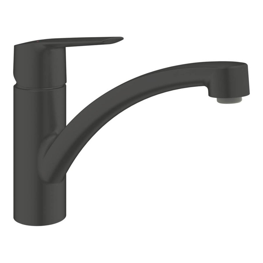 Kitchen Tap Mono Mixer Matt Black Single Lever Swivel Spout Contemporary Faucet - Image 2